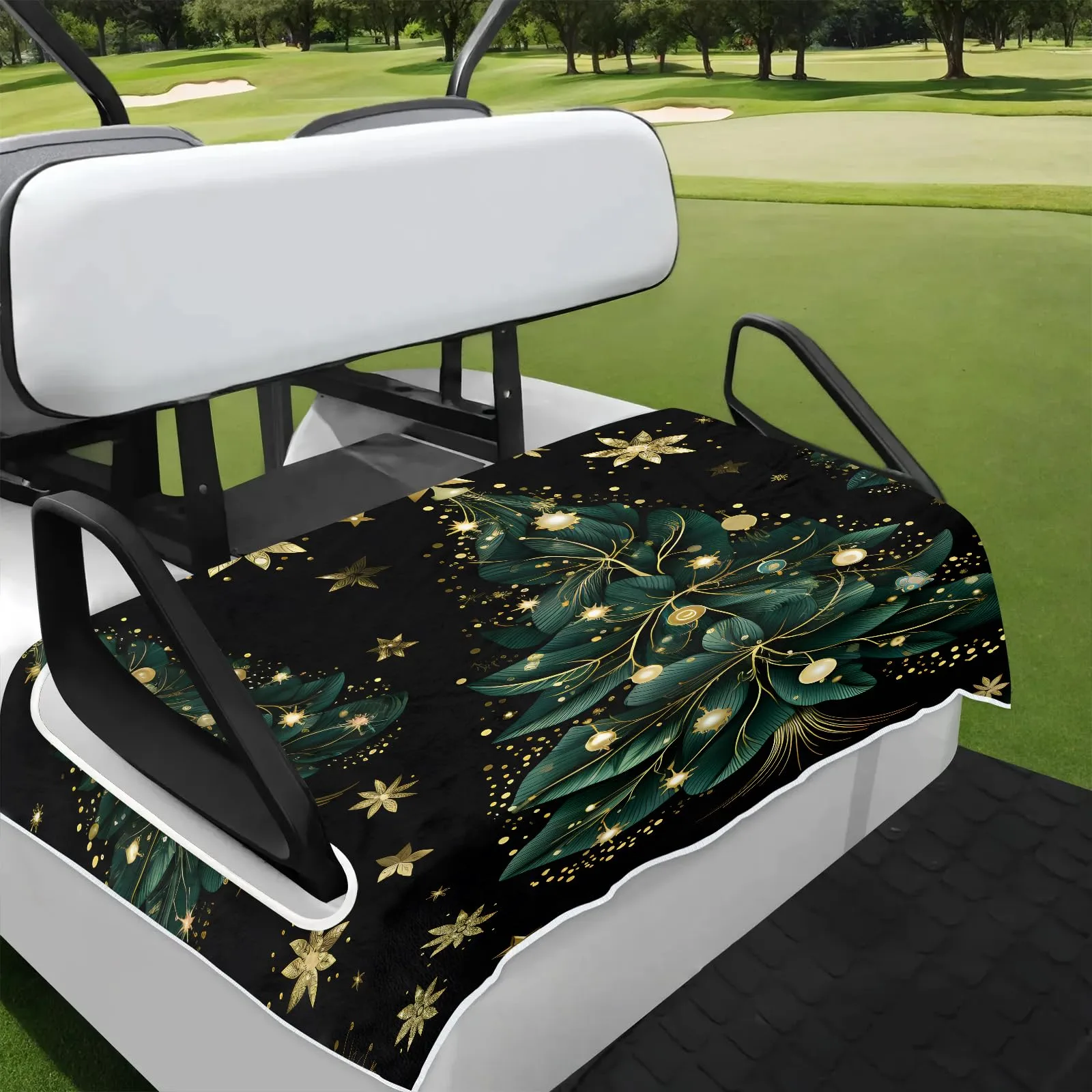 Tiveruda Christmas Tree Snowflake Golf Cart Seat Cover