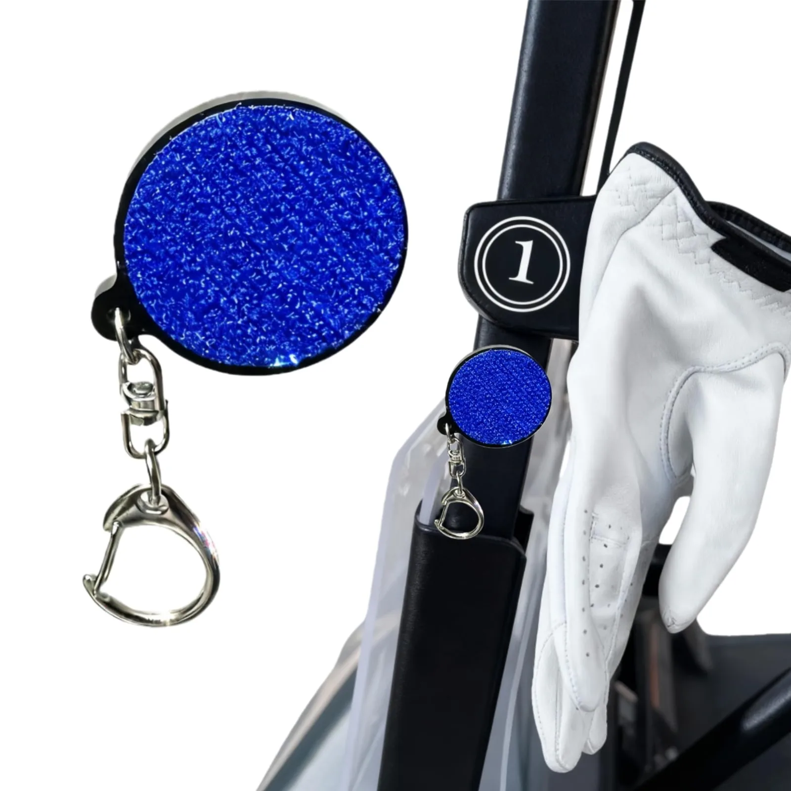Blue Magnetic Golf Glove Holder for Golf Carts and Bags