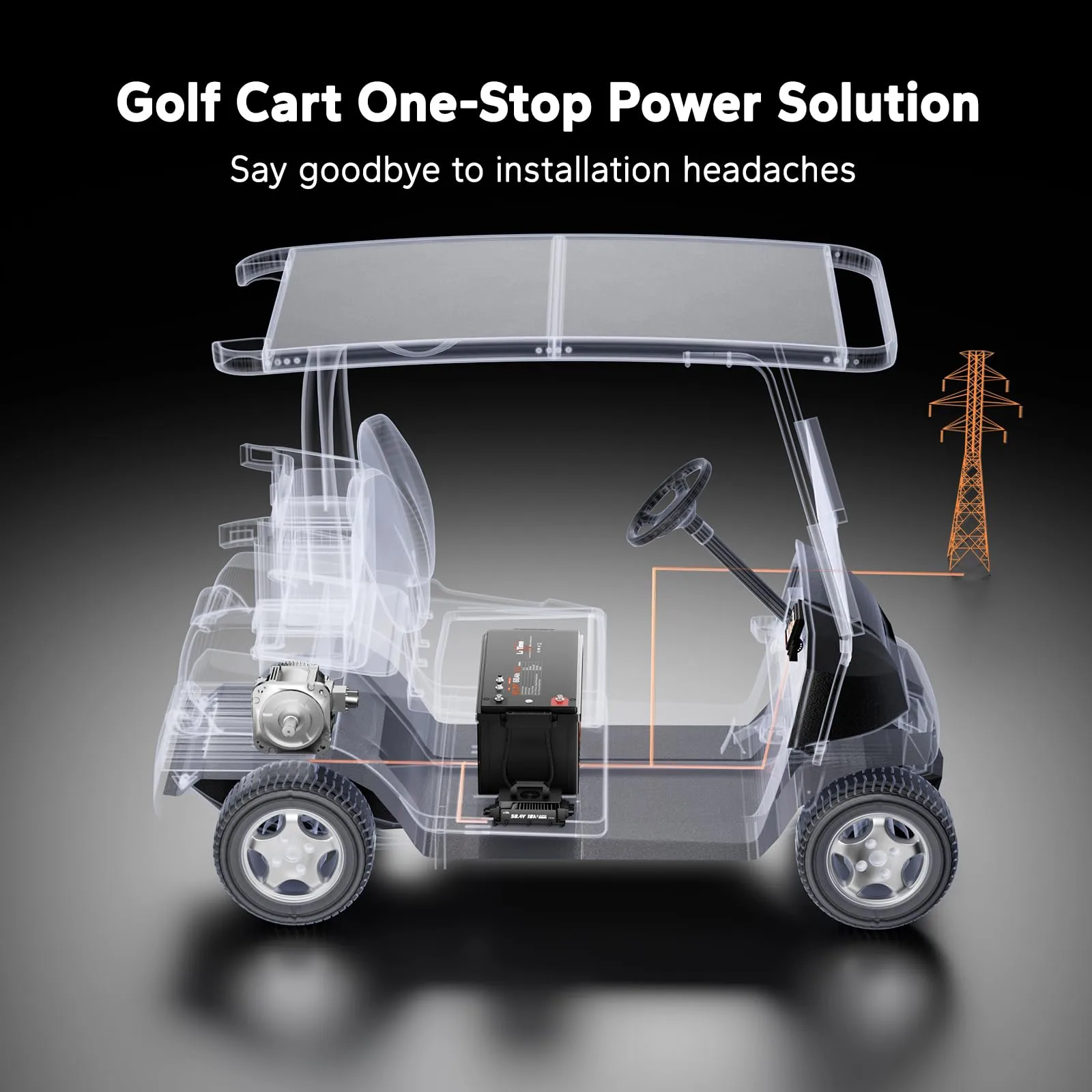 LiTime 48V 60Ah Golf Cart Lithium Battery Kit image 4