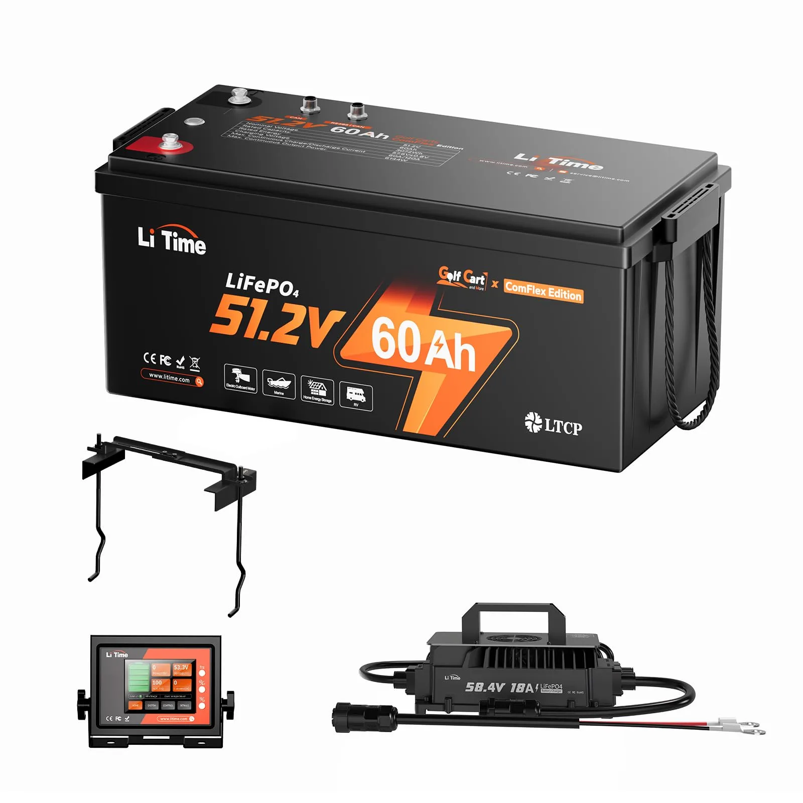 LiTime 48V 60Ah Golf Cart Lithium Battery Kit
