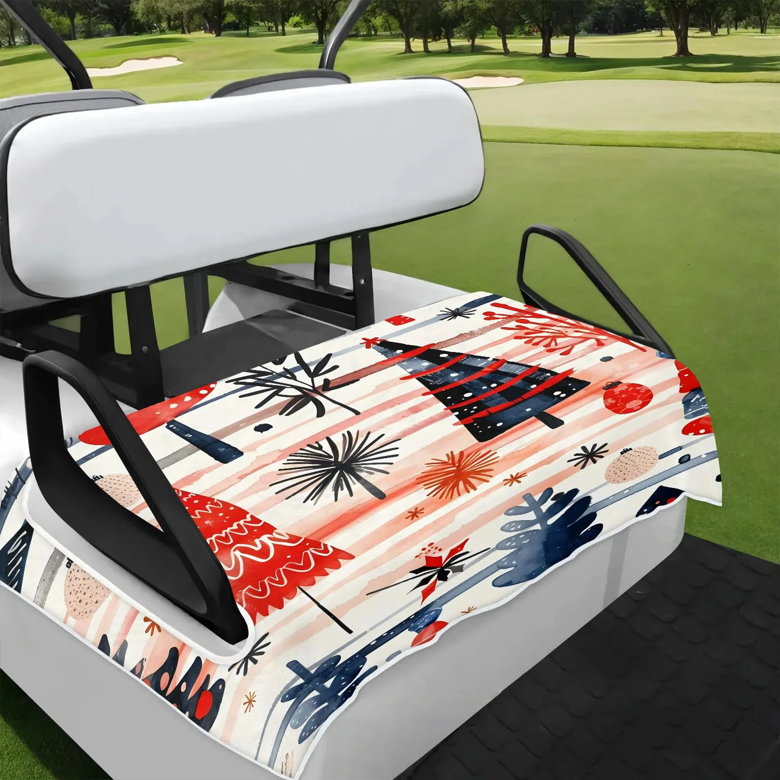 Tiveruda Christmas Tree Golf Cart Seat Cover 51 x 31 in