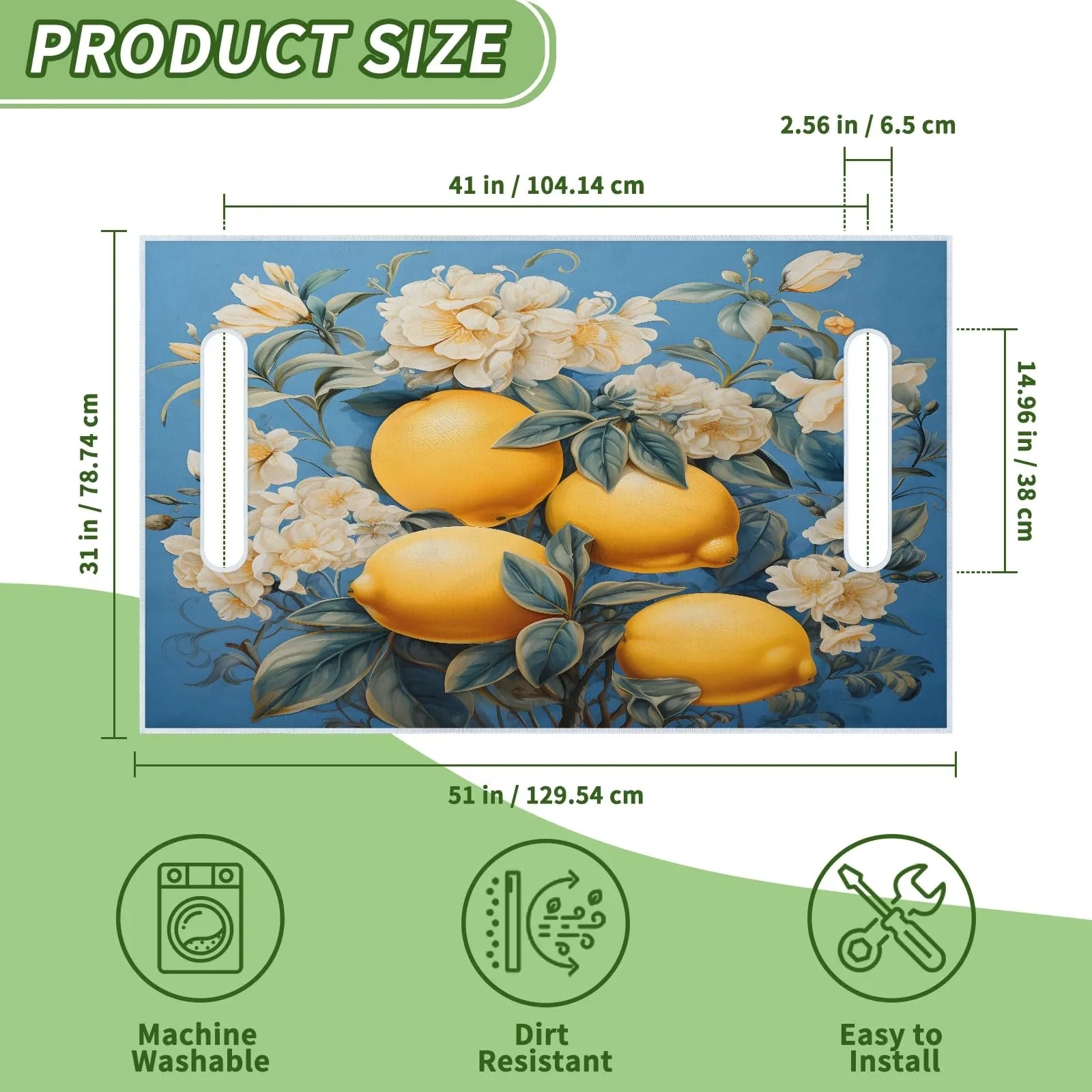 Tiveruda Lemon Fruit Flower Golf Cart Seat Cover image 2