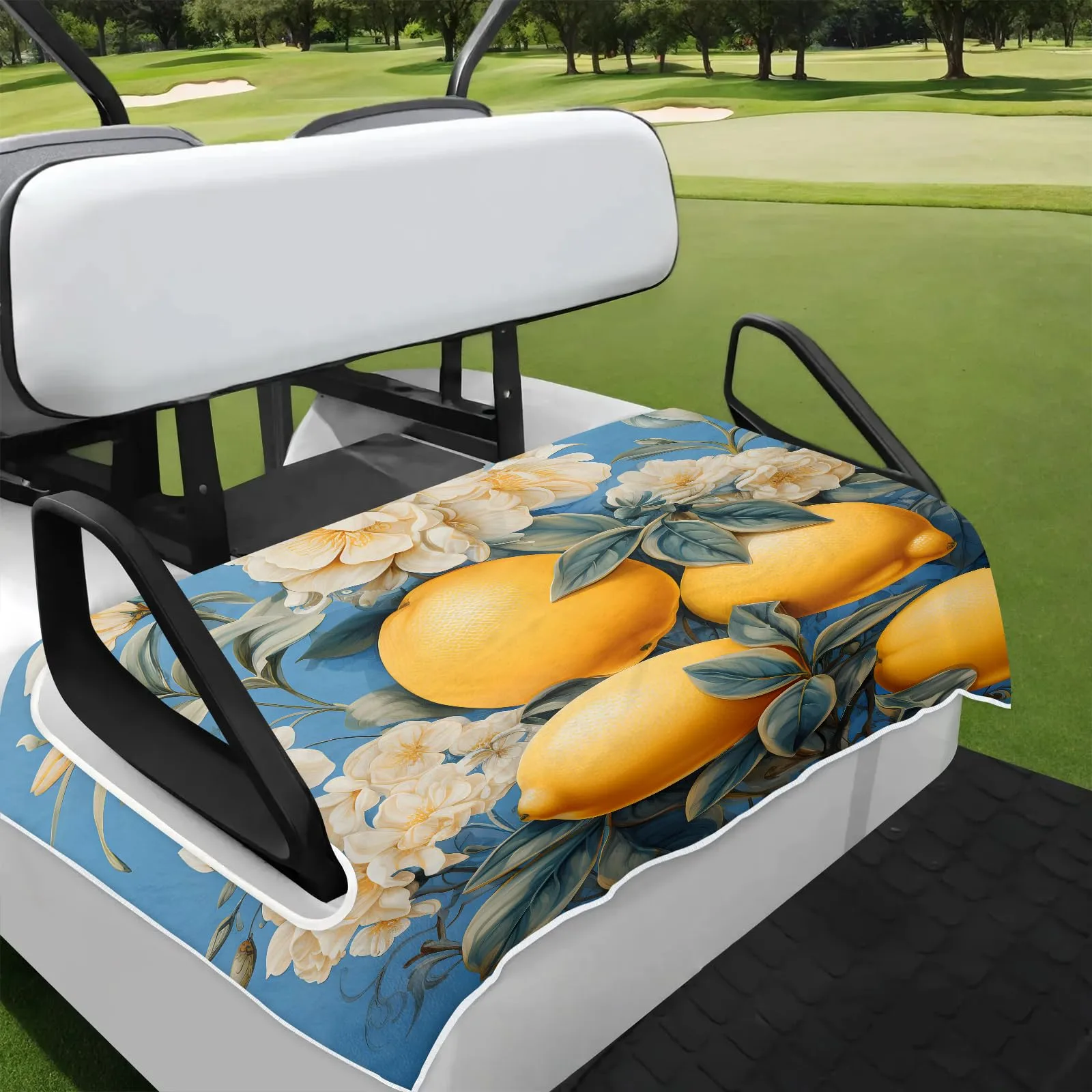 Tiveruda Lemon Fruit Flower Golf Cart Seat Cover