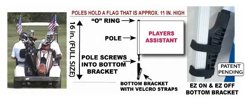SSP Flags Players Assistant Golf Cart Flag with Bracket image 2