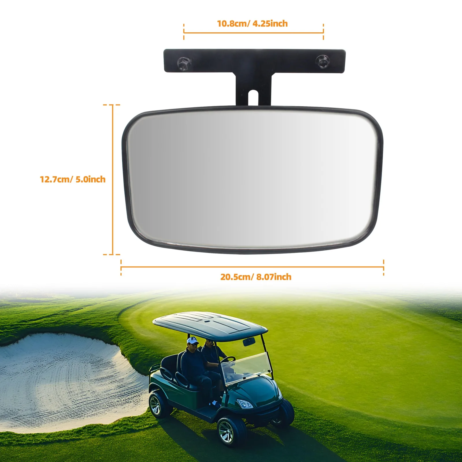 KAKABAS GOLF002 Universal Golf Cart Rearview Mirror image 2