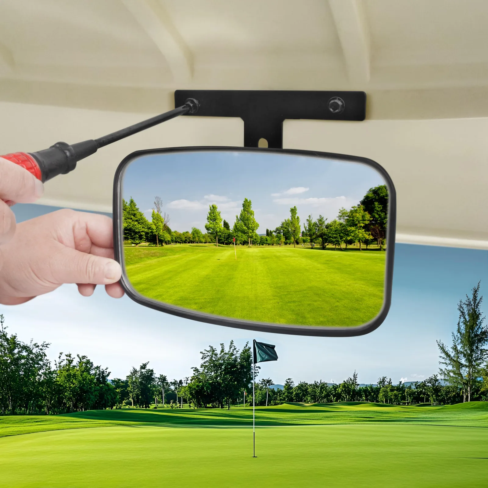 KAKABAS GOLF002 Universal Golf Cart Rearview Mirror image 3