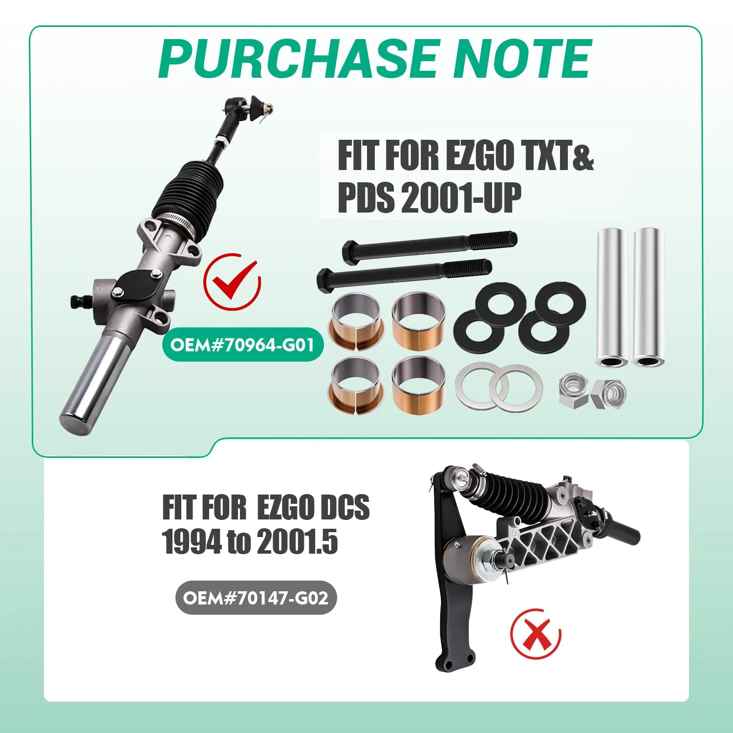 FIXHAWK FK-0025 E-Z-GO TXT/PDS Spindle Repair Kit image 2