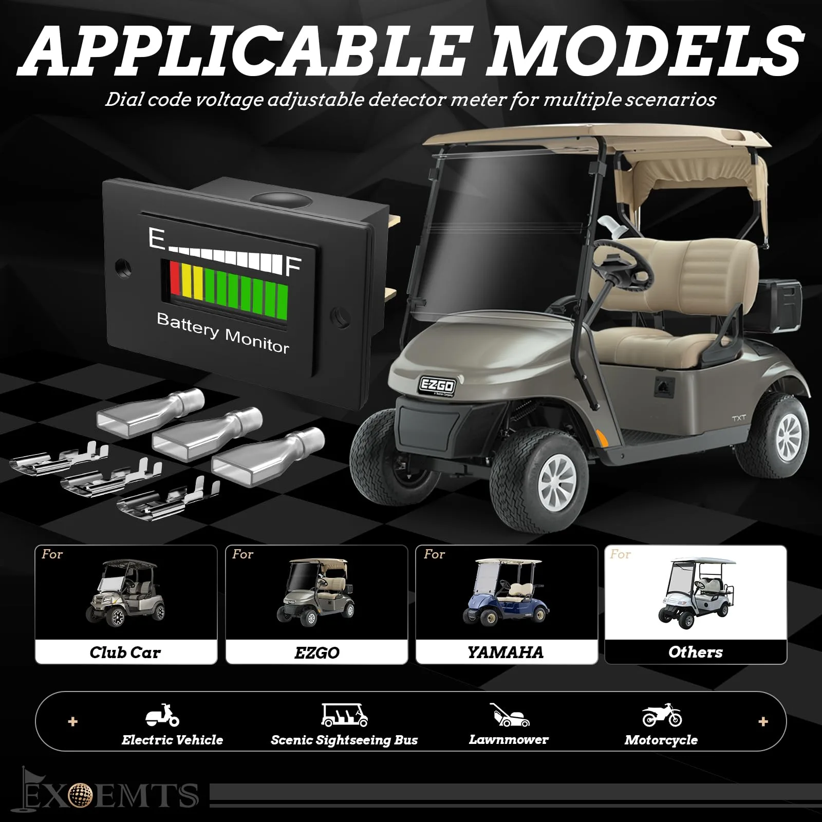 EXOEMTS BM210 LED Golf Cart Battery Level Monitor (12–72V) image 2