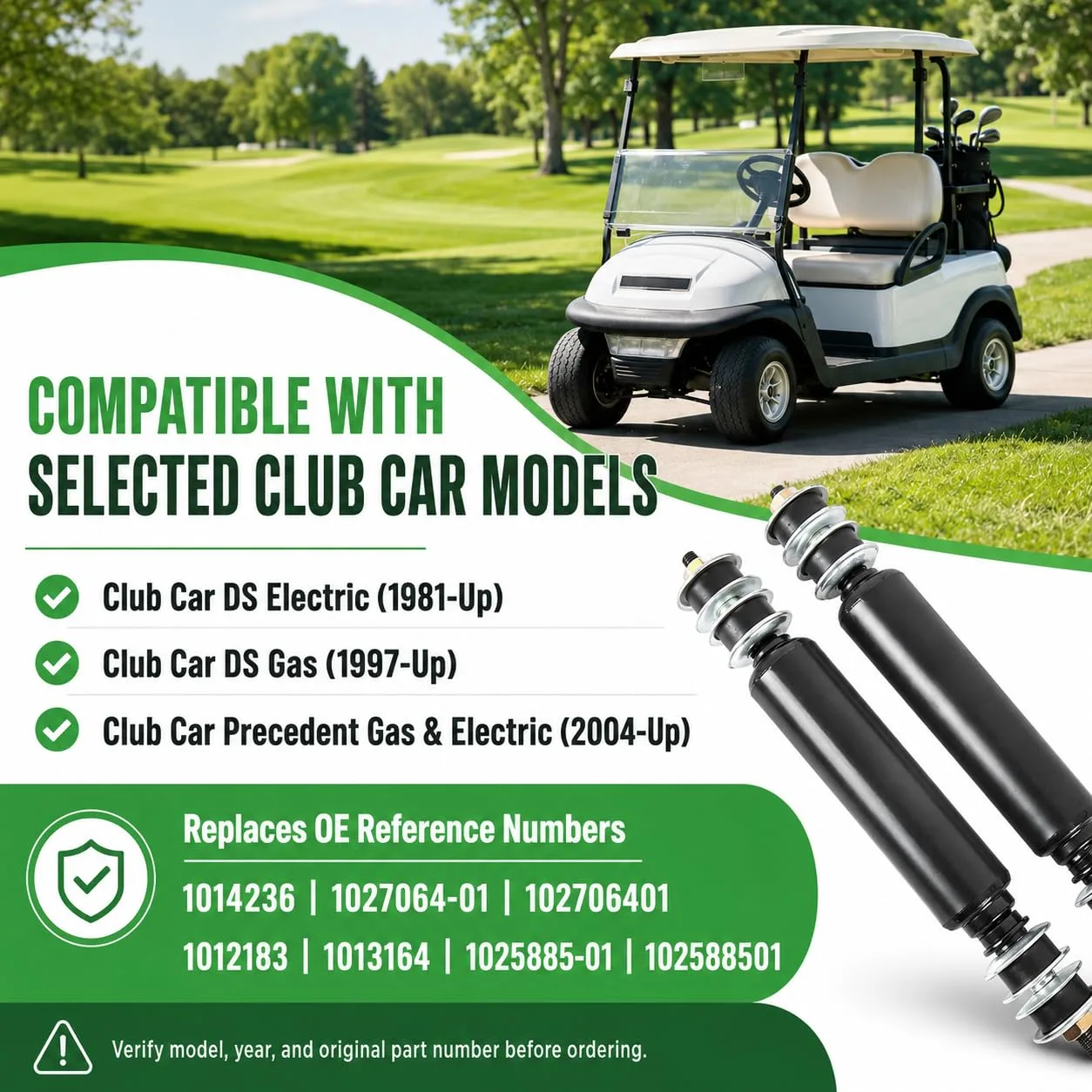 RANSOTO Rear Shocks for Club Car DS & Precedent Golf Carts image 3