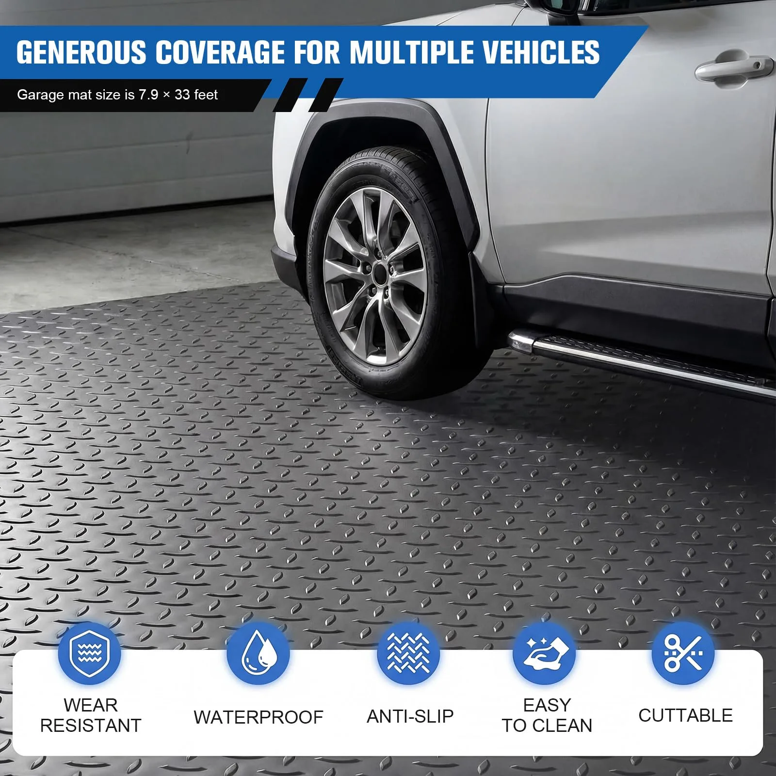 Generic 2.5mm PVC Diamond Plate Garage Floor Mat Roll image 3