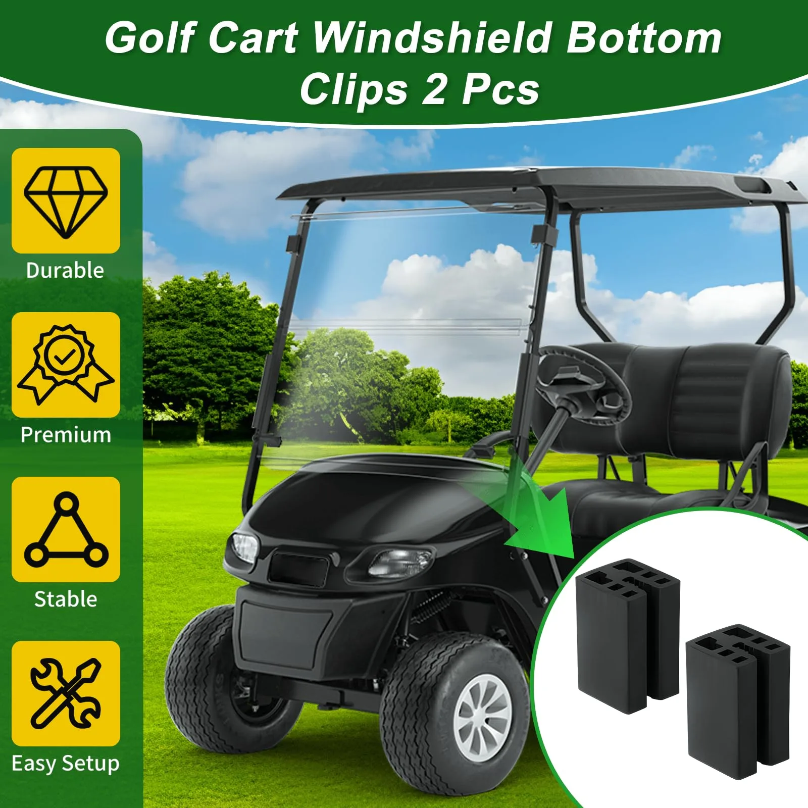 Cartalia WBCR797 Golf Cart Windshield Bottom Clips image 4