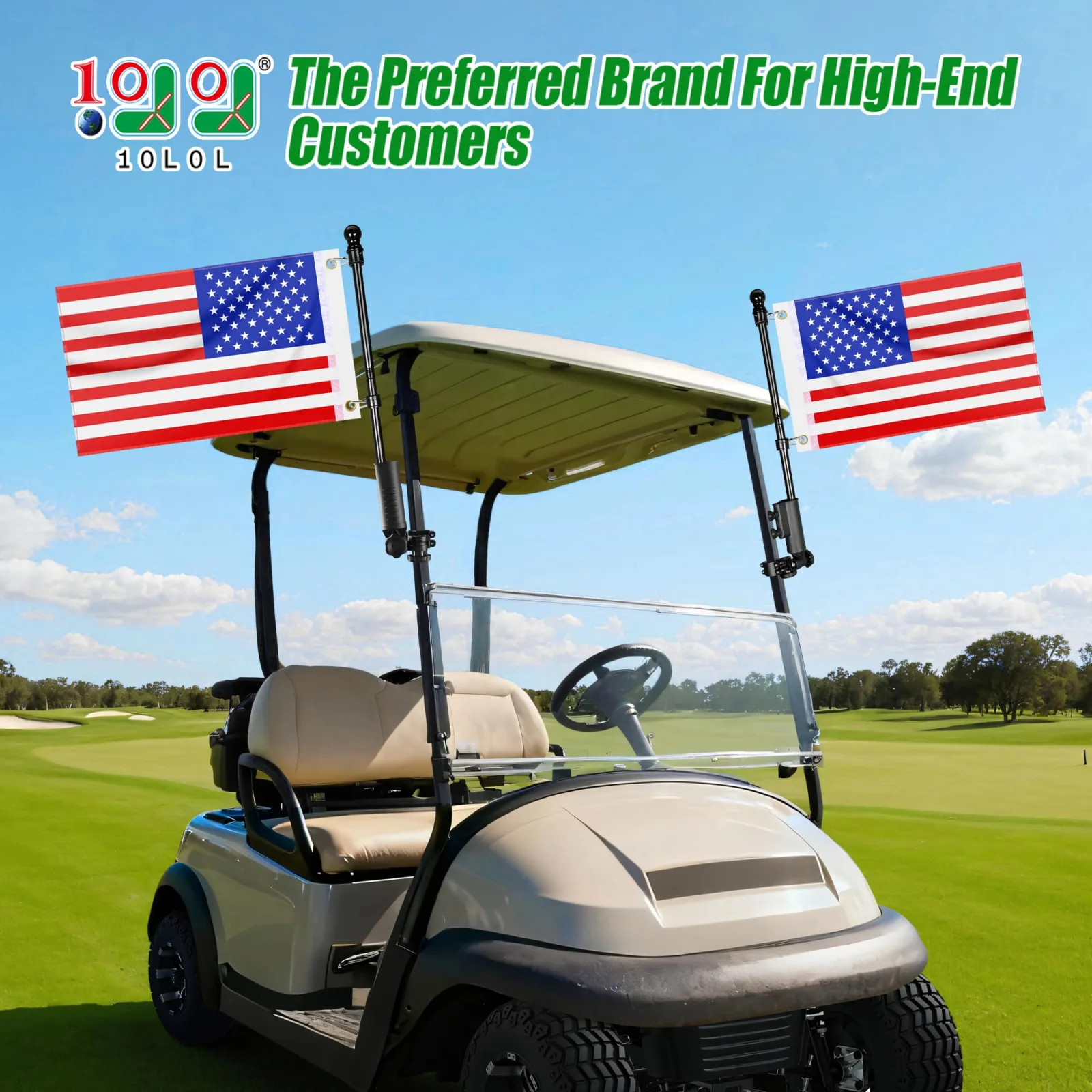 10L0L Golf Cart Flag Holder Kit ZH2023-025 image 2