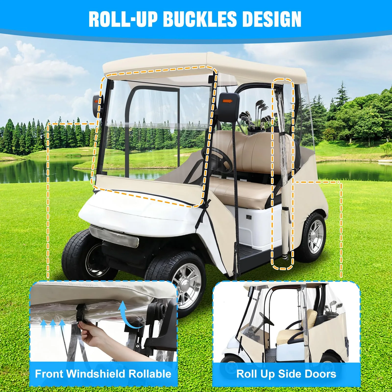 iLSKW 2-Passenger Golf Cart Enclosure for EZGO TXT/RXV image 3