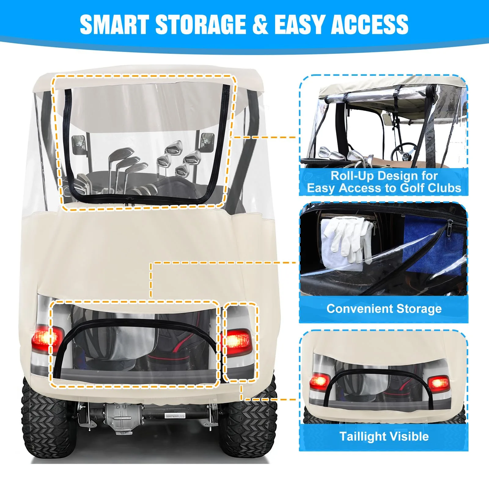 iLSKW 2-Passenger Golf Cart Enclosure for EZGO TXT/RXV image 4