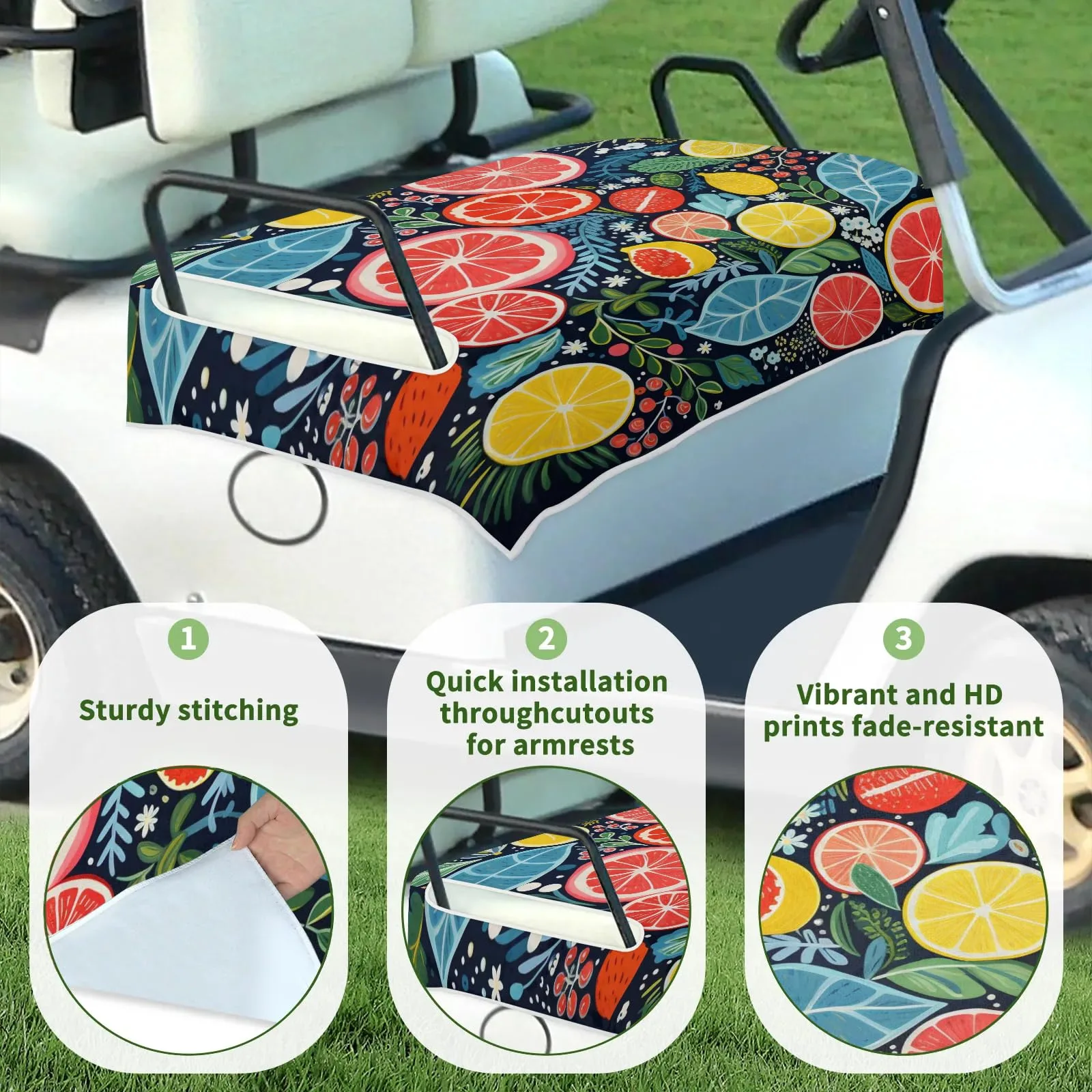 Tiveruda Golf Cart Seat Cover for Double Seats 51 x 31 in image 3