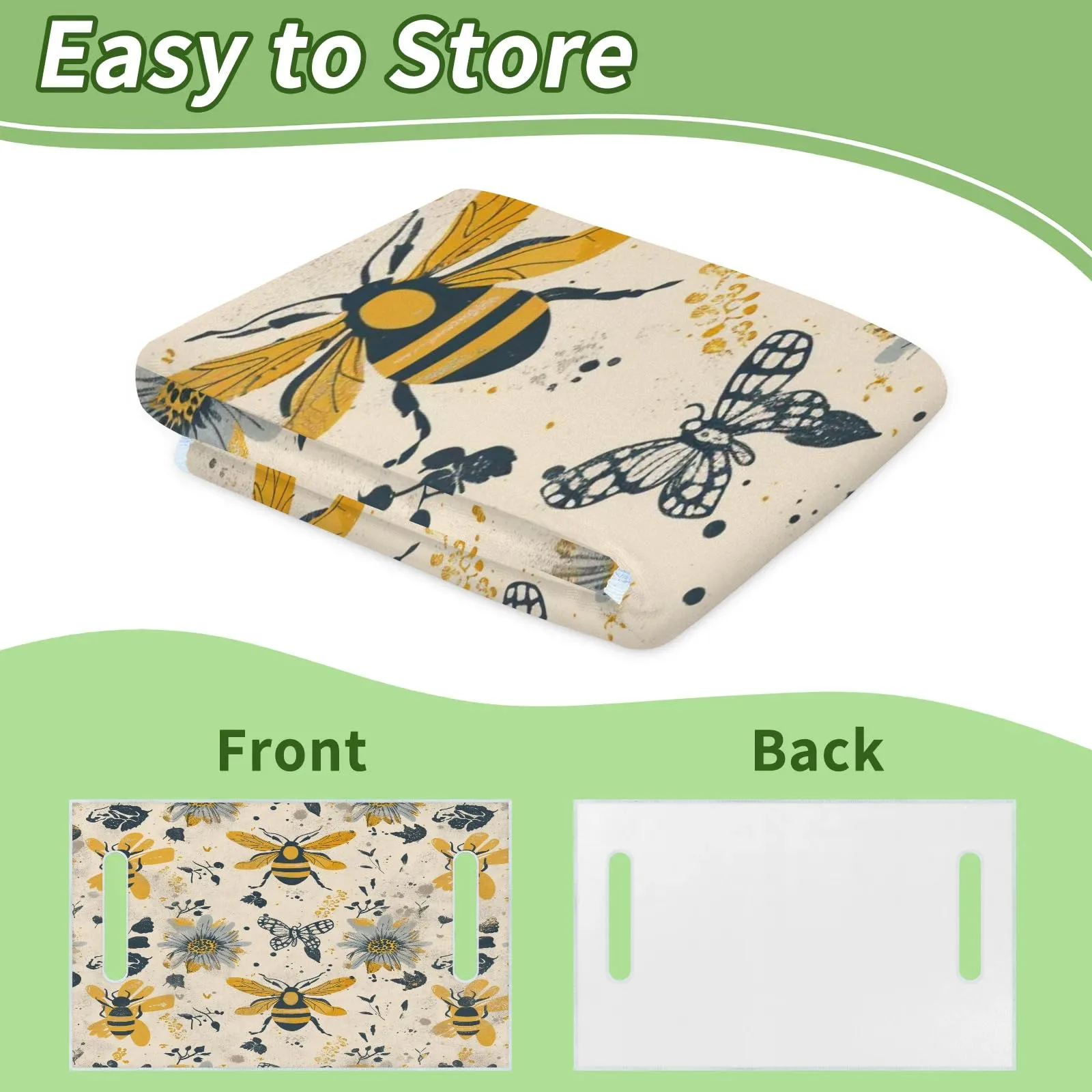 Tiveruda Vintage Bee Flower Golf Cart Seat Cover image 4