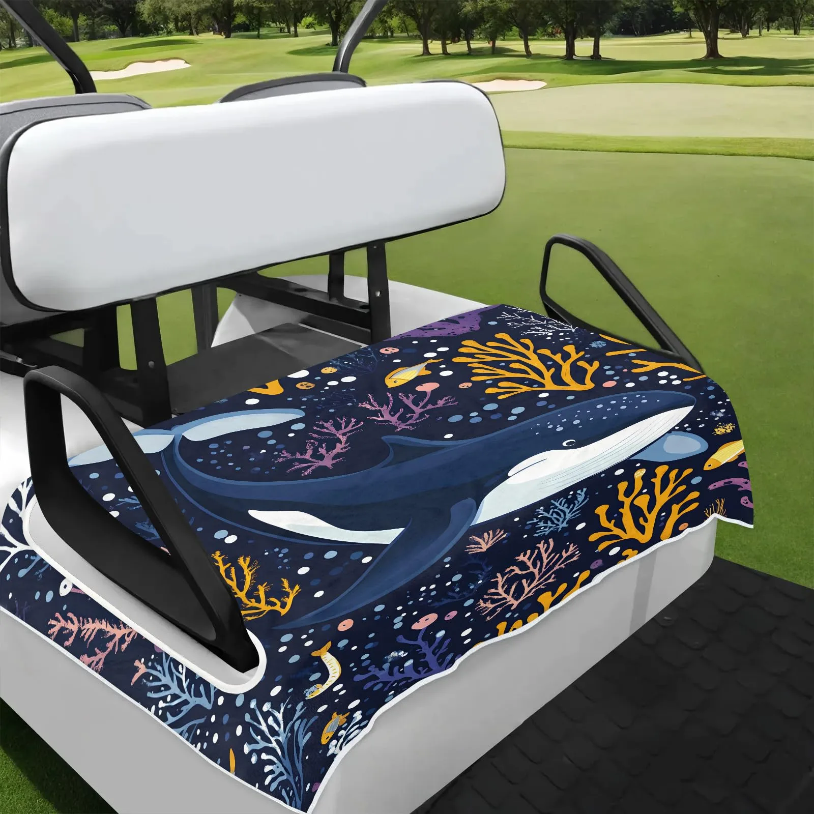 Tiveruda Ocean Purple Sharks Golf Cart Seat Cover