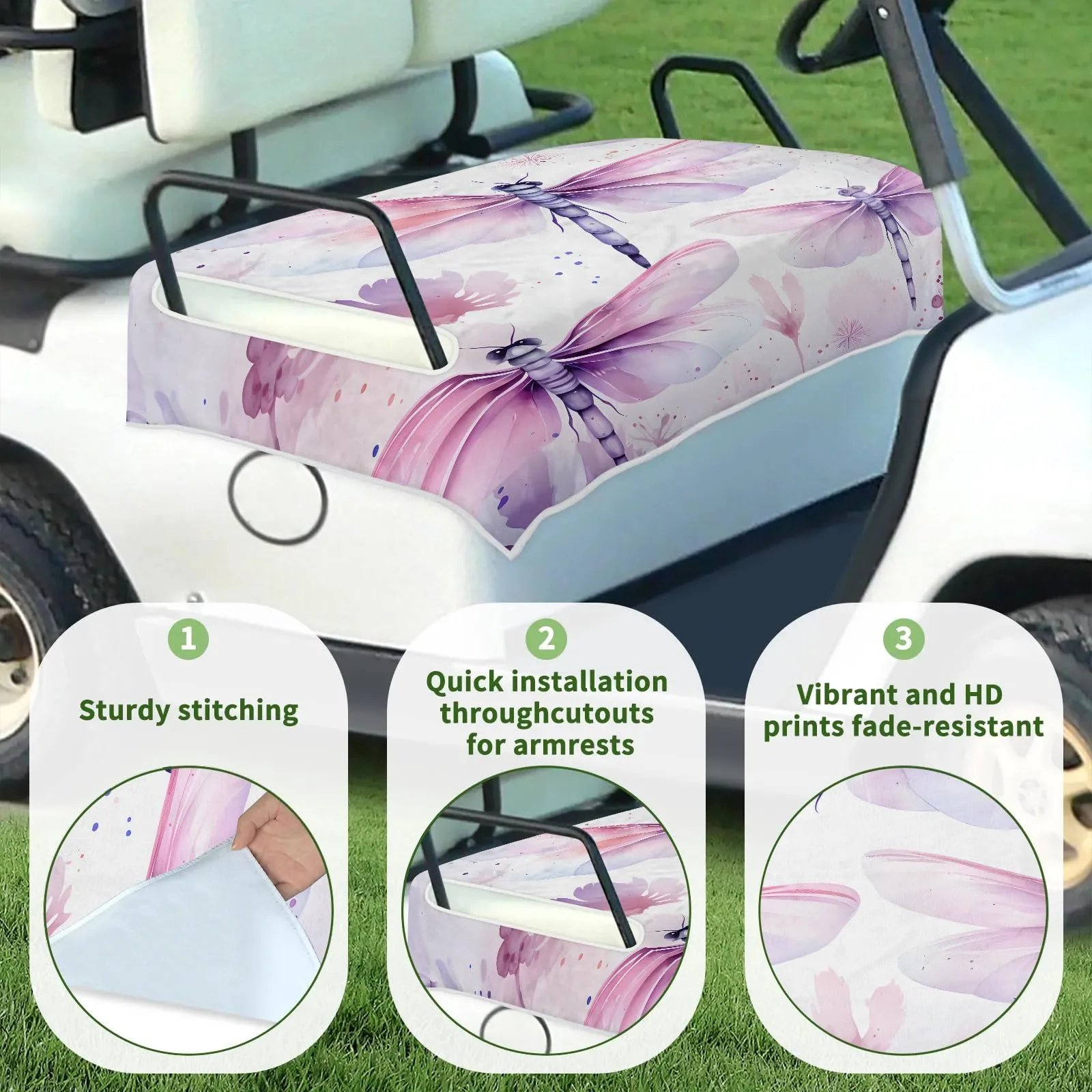 Tiveruda Golf Cart Seat Cover for Double Seats image 3