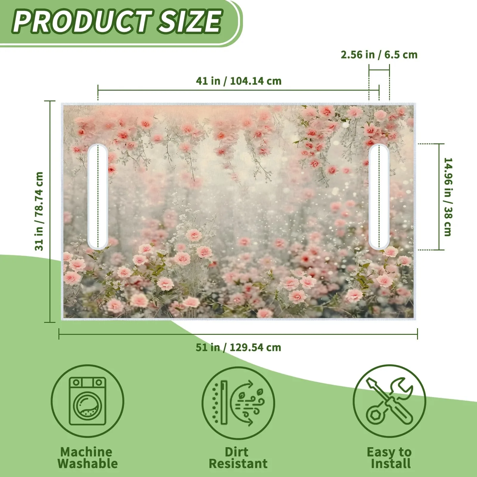 Tiveruda Floral Golf Cart Seat Cover for Double Seats image 2