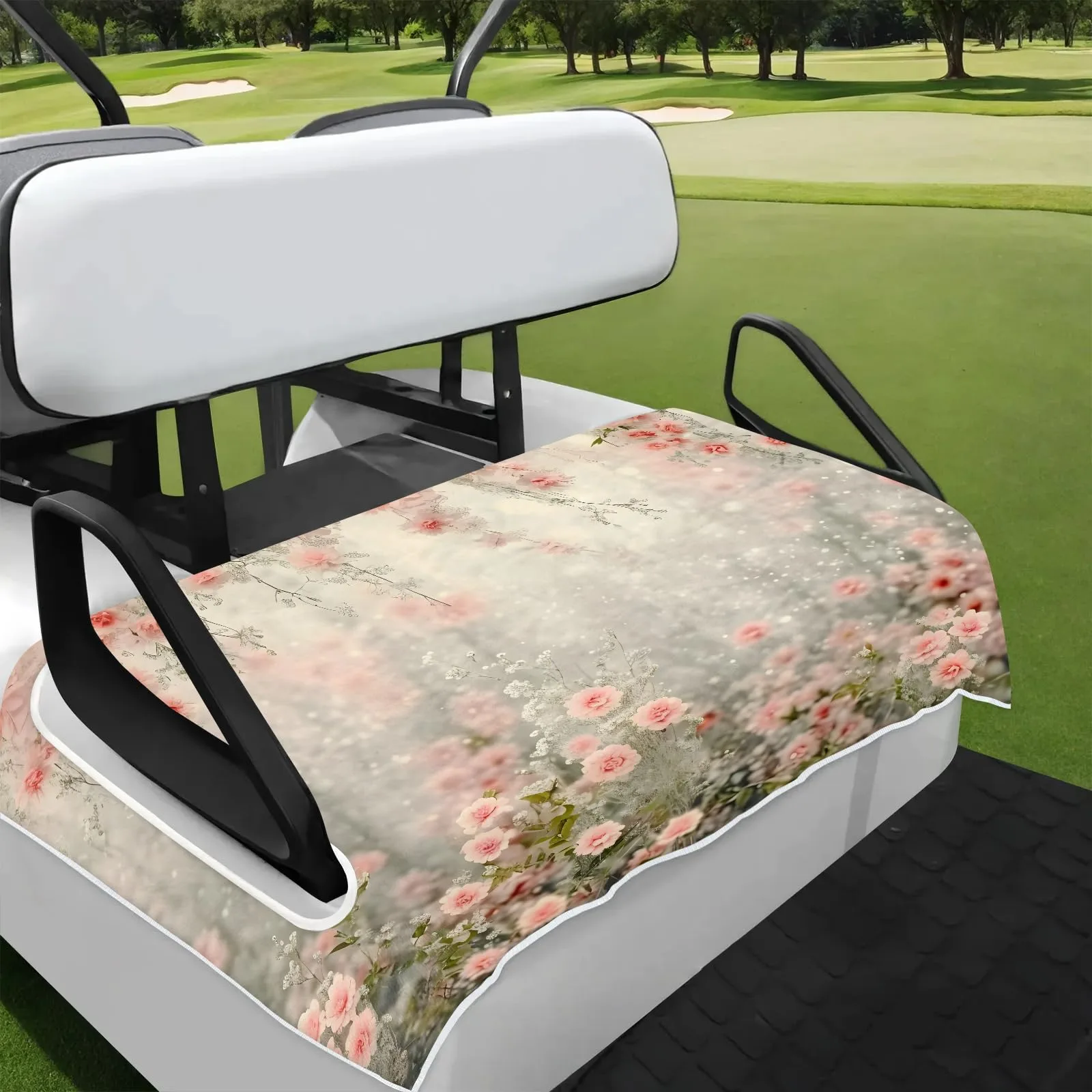 Tiveruda Floral Golf Cart Seat Cover for Double Seats