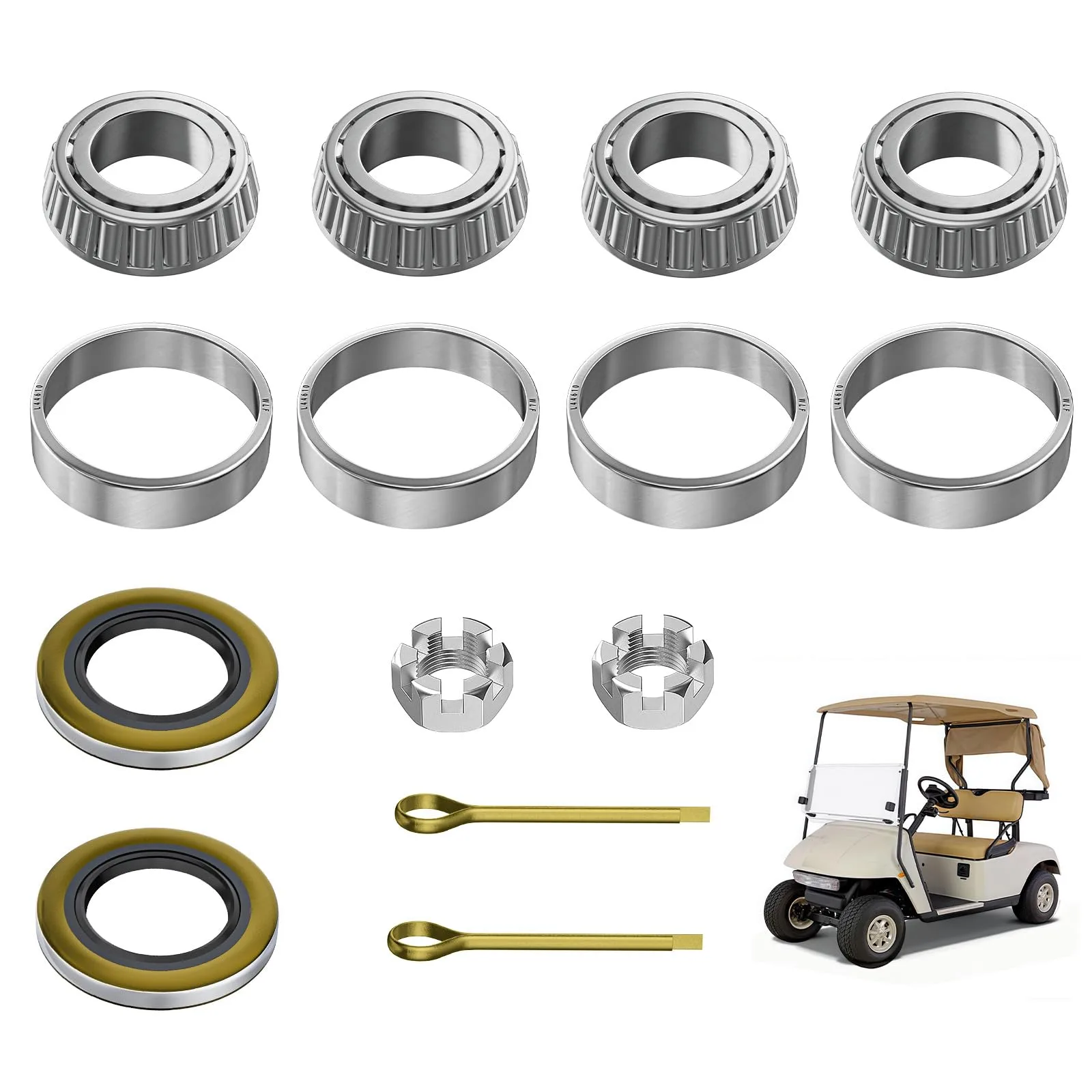 FIXHAWK E-Z-GO TXT Front Hub Bearing & Seal Kit