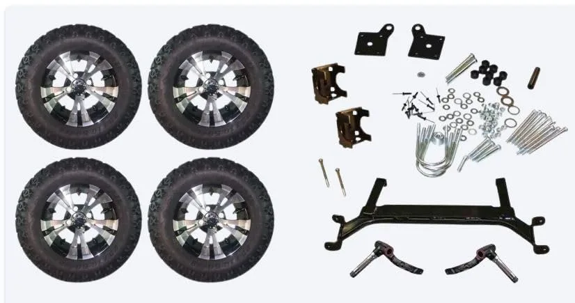 3G 4-Inch Lift Kit with 12-Inch Vampire Wheels for E-Z-GO TXT