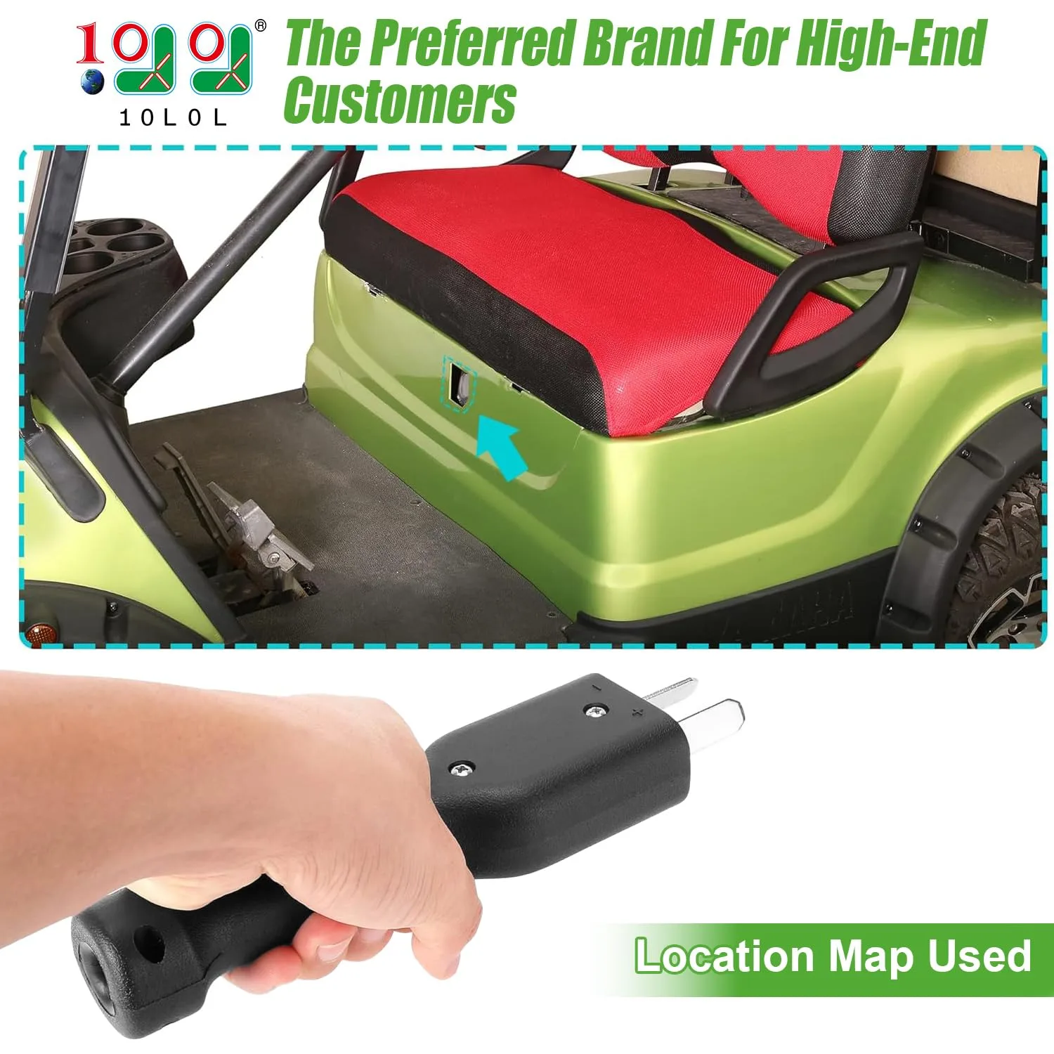 10L0L 36V 2-Prong Crowfoot Golf Cart Charger Plug image 2