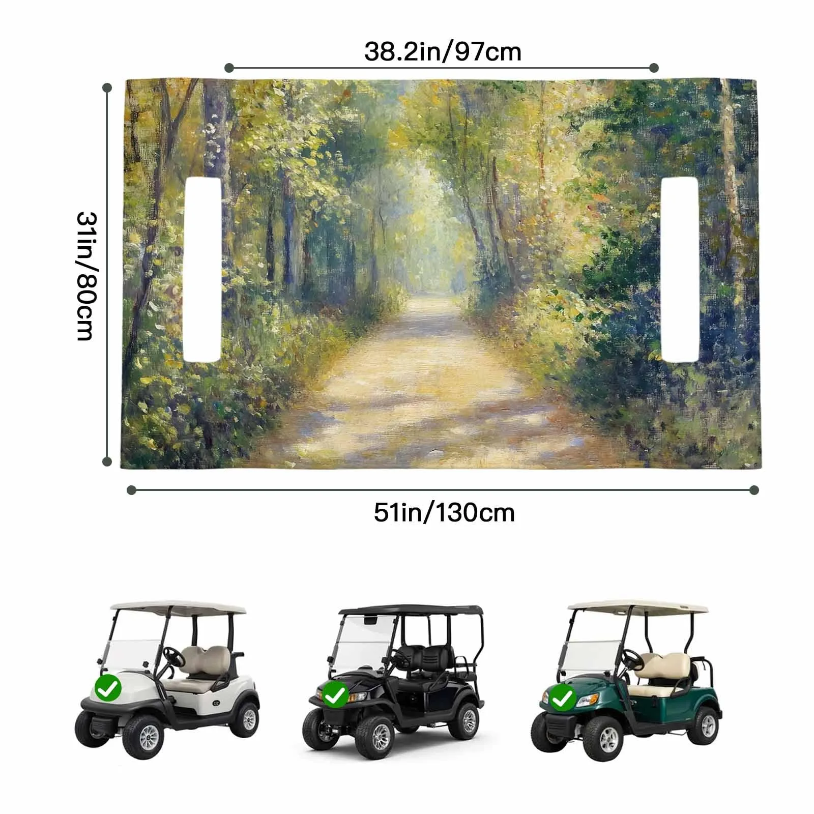 Trosturdspn Nature Forest Golf Cart Seat Cover 51 x 31 in image 2