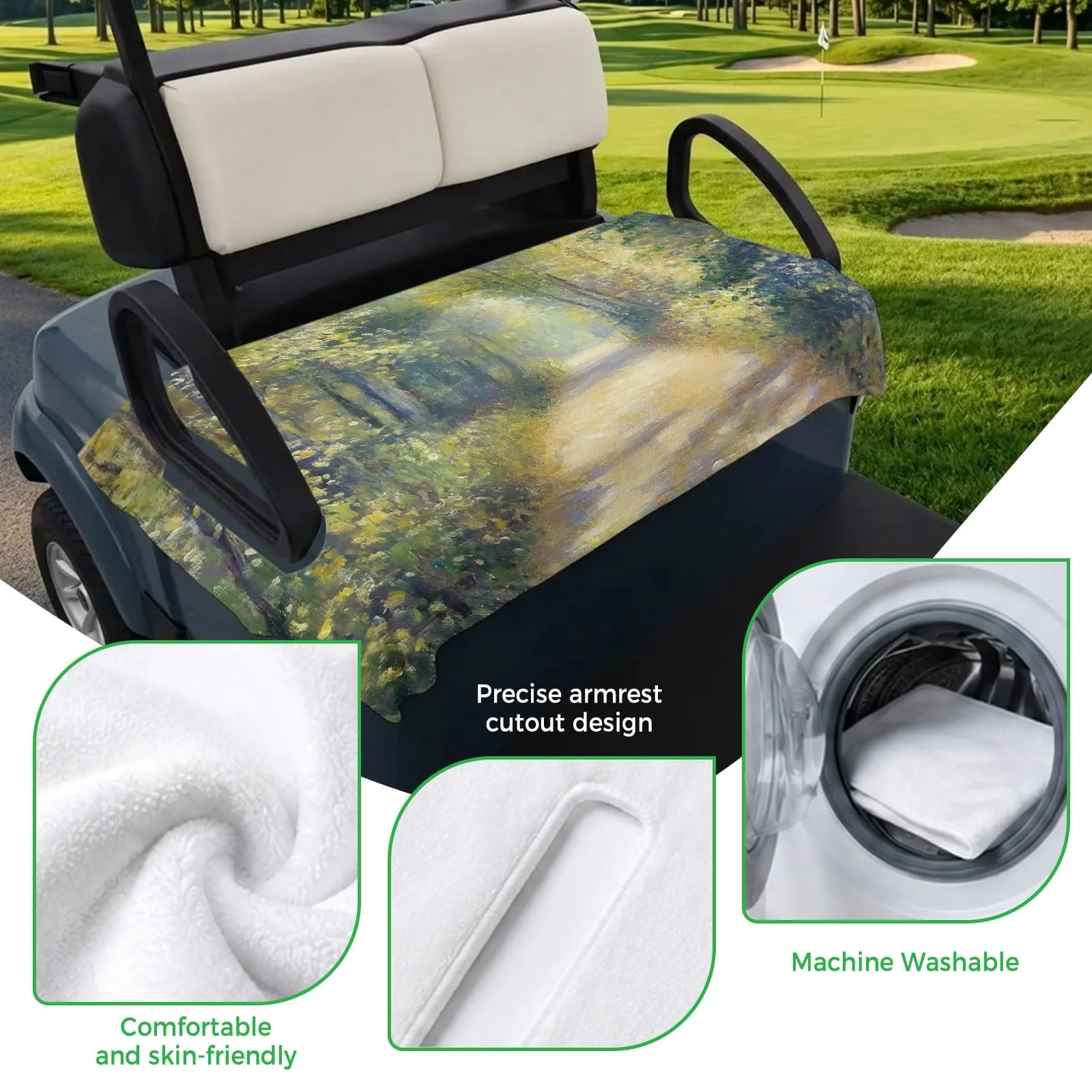 Trosturdspn Nature Forest Golf Cart Seat Cover 51 x 31 in image 3