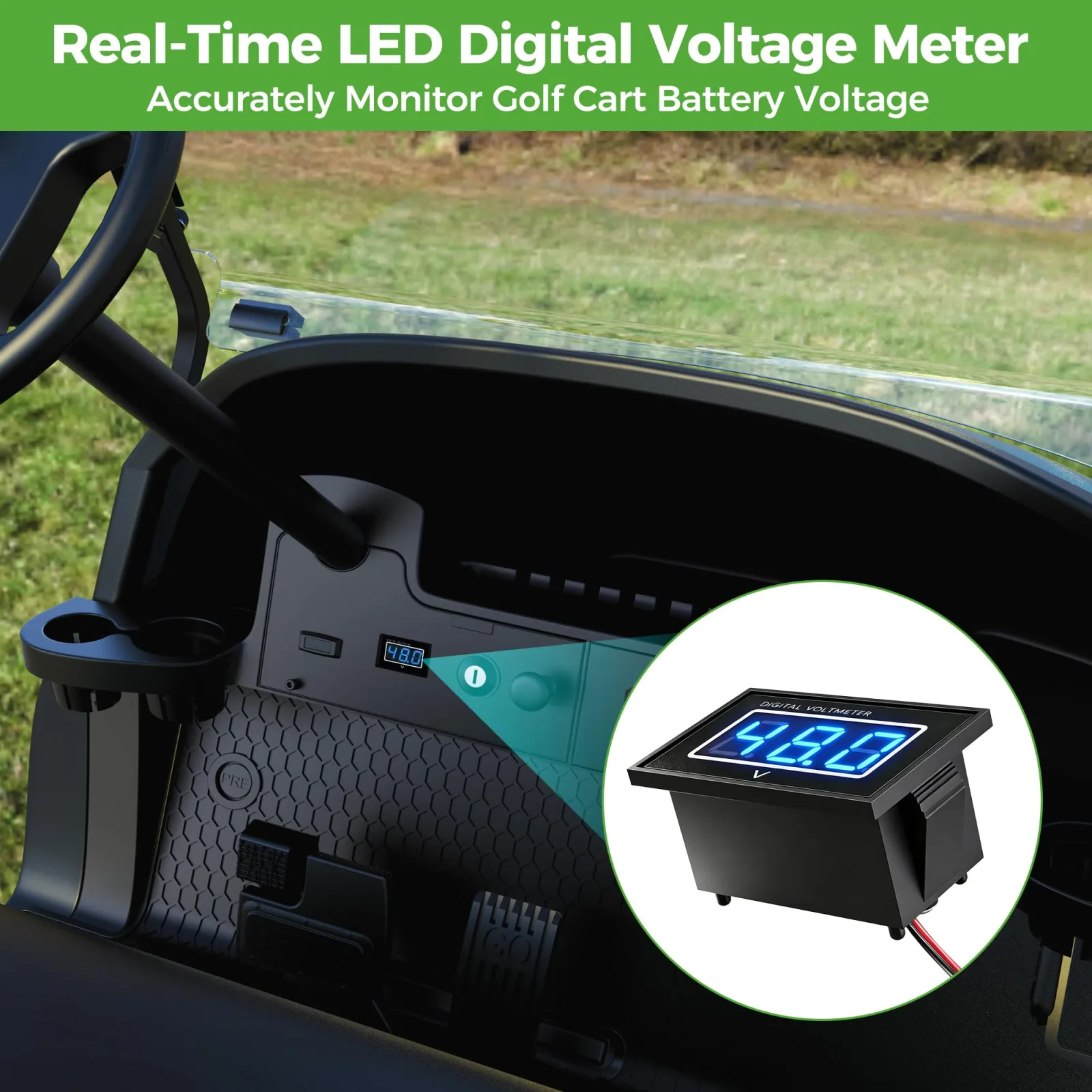 10L0L F64 Digital Golf Cart Voltage Meter image 3