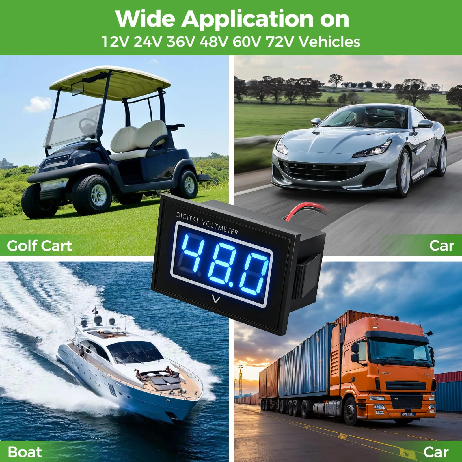 10L0L F64 Digital Golf Cart Voltage Meter image 4