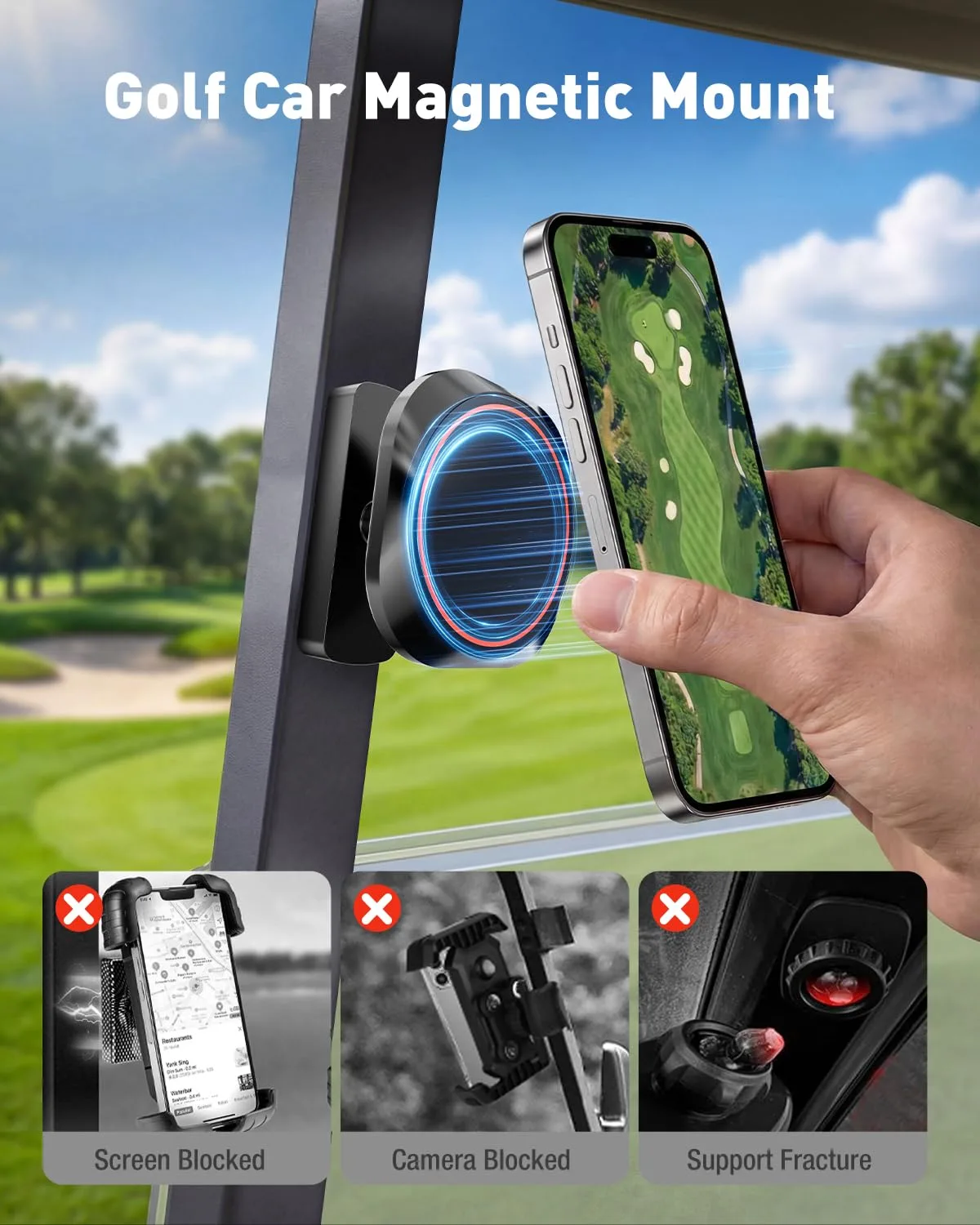 NEVERLAND Magnetic Golf Cart Phone Holder A50-GC-AMS-BL1-H01065 image 3
