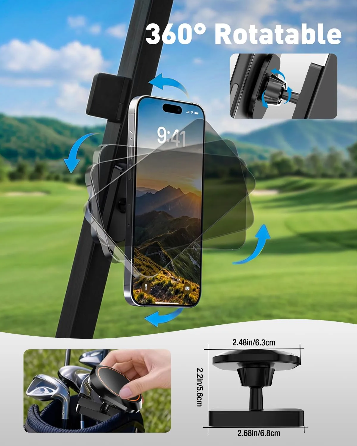 NEVERLAND Magnetic Golf Cart Phone Holder A50-GC-AMS-BL1-H01065 image 4