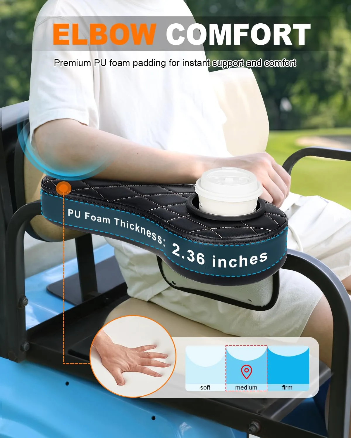 SKYJDM Golf Cart Armrest with Cup Holder ACBR0321 image 2