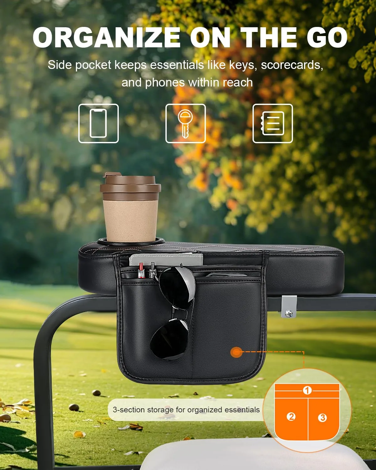 SKYJDM Golf Cart Armrest with Cup Holder ACBR0321 image 4