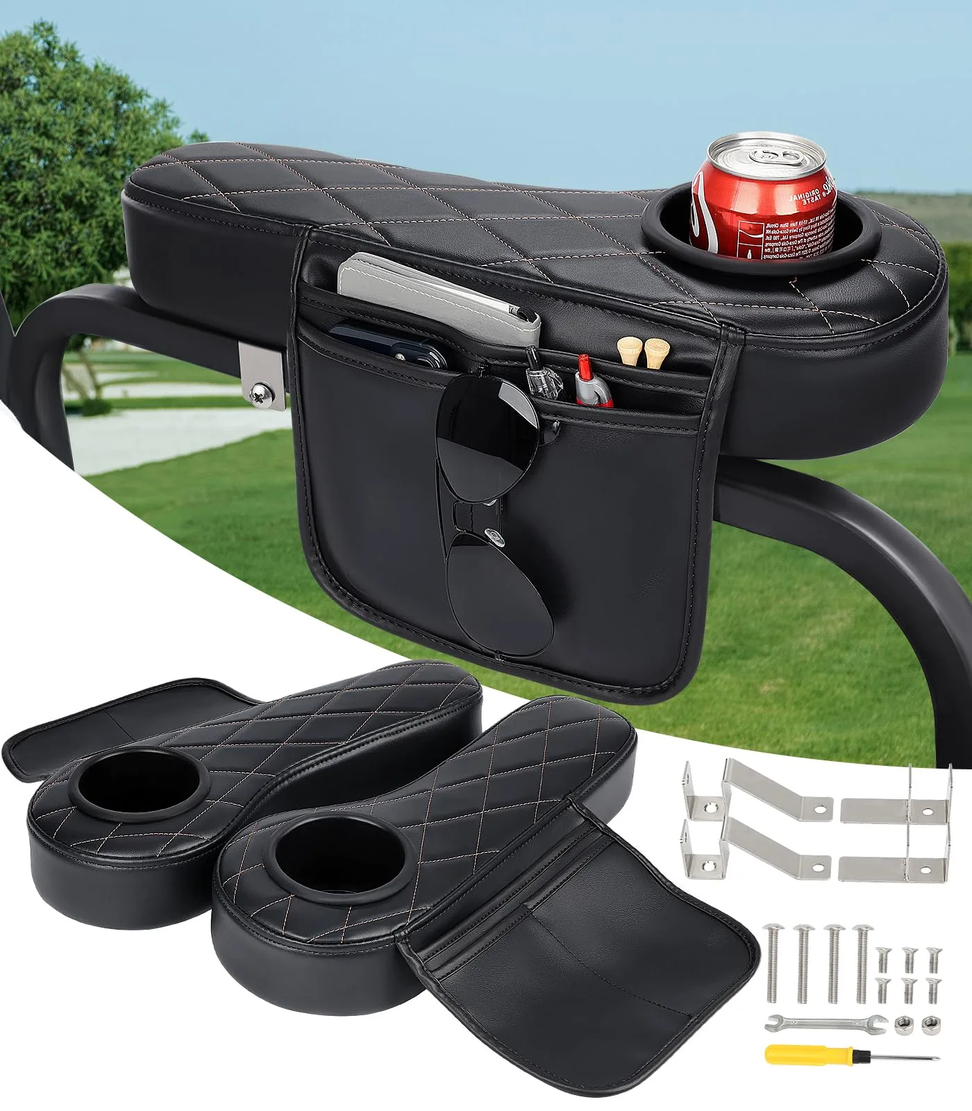 SKYJDM Golf Cart Armrest with Cup Holder ACBR0321