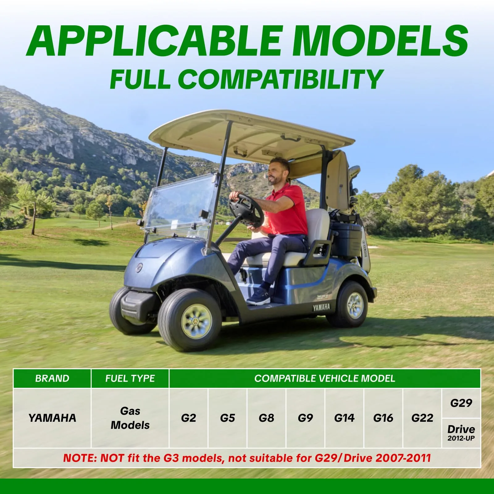 HIPIGOLF Yamaha Golf Cart Drive & Starter Generator Belt Kit image 2