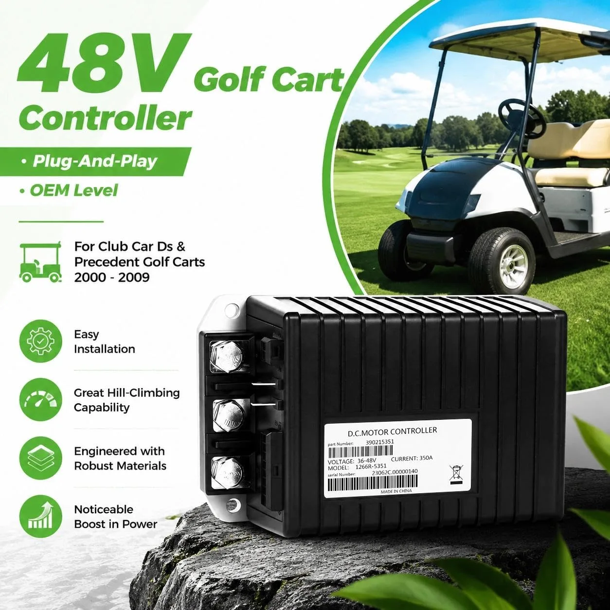 10L0L Motor Controller 1266R-5351 for Club Car DS & Precedent image 4