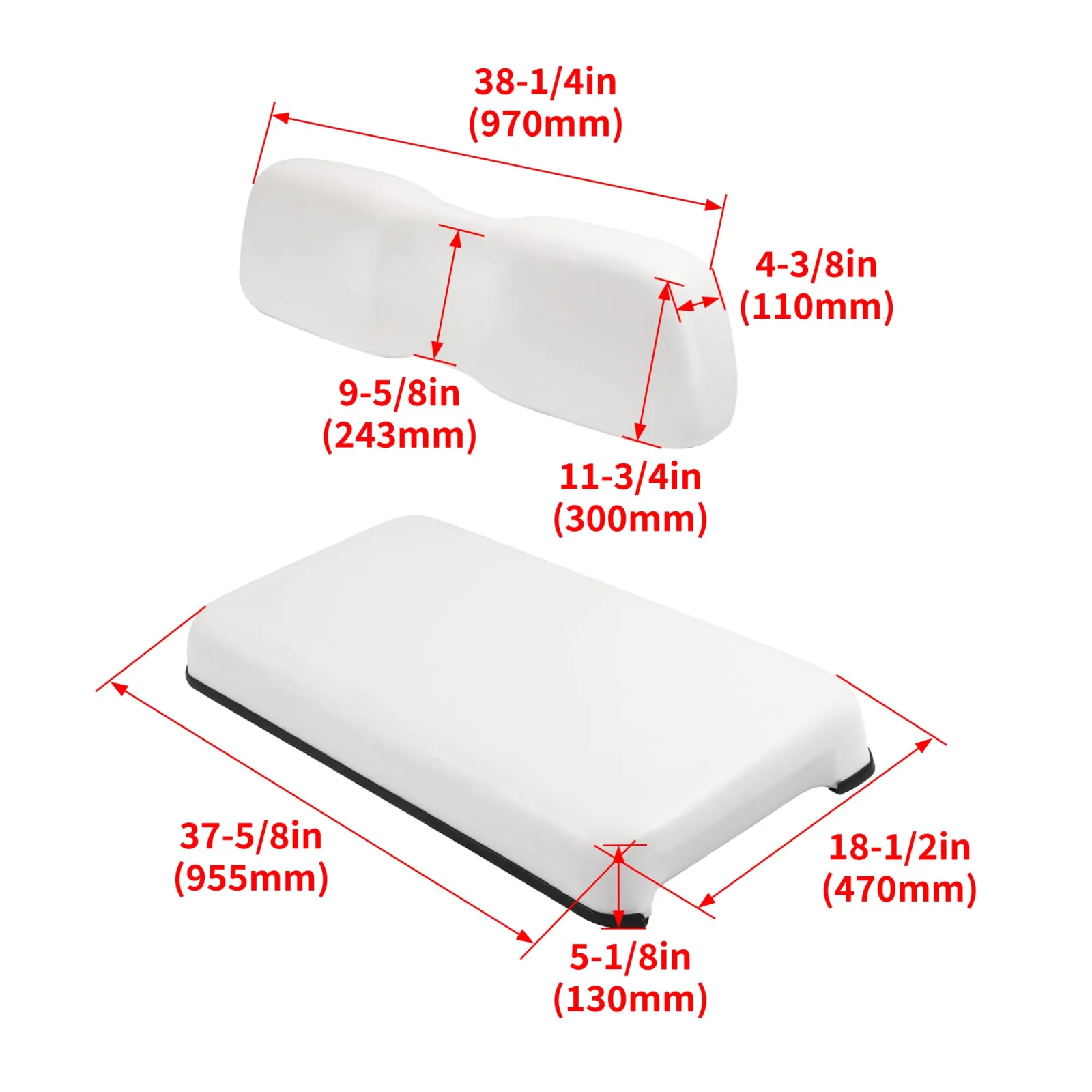 ECOTRIC Club Car DS Front Seat Cushion and Backrest Set image 3