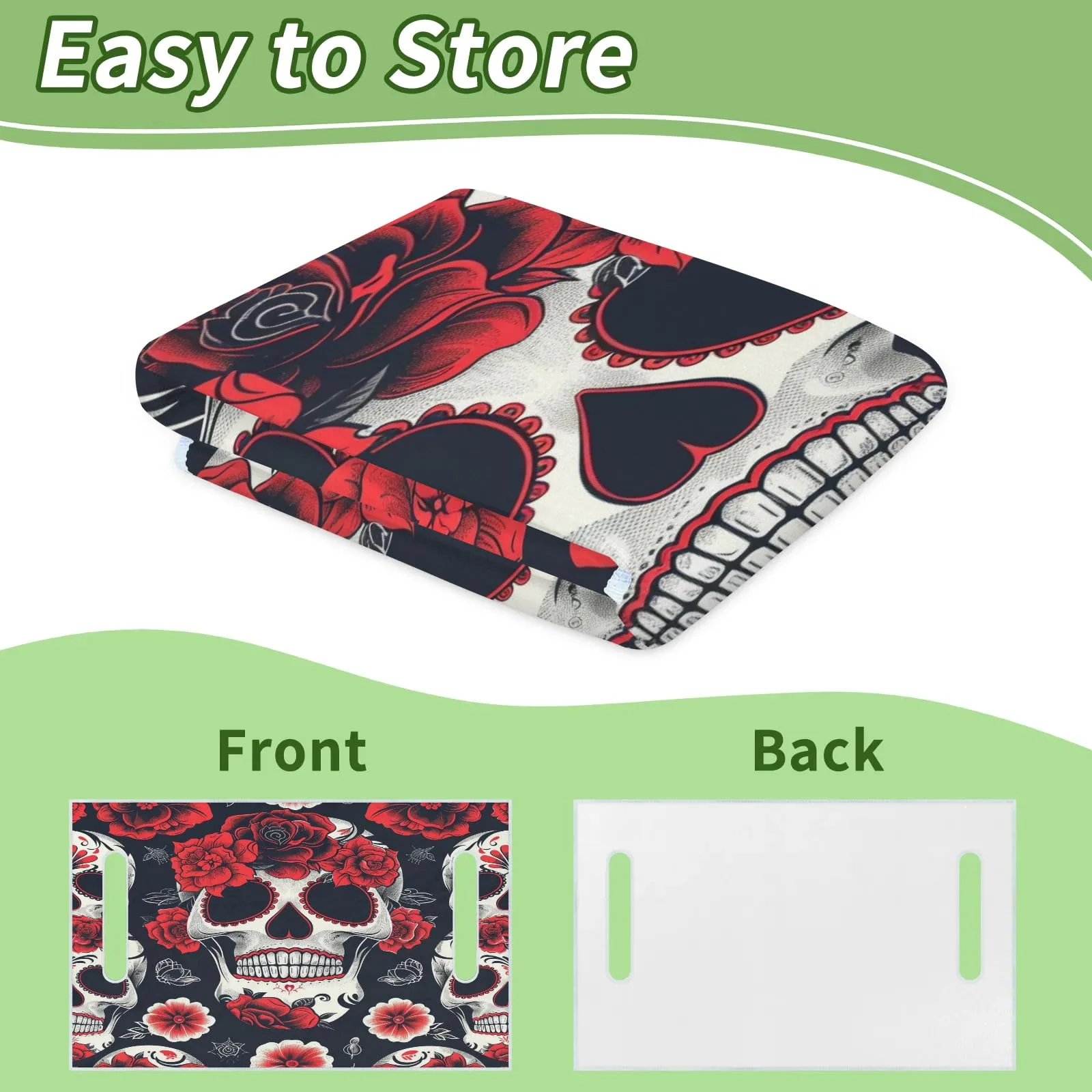 Tiveruda Flower Rose Skull Golf Cart Seat Cover image 4
