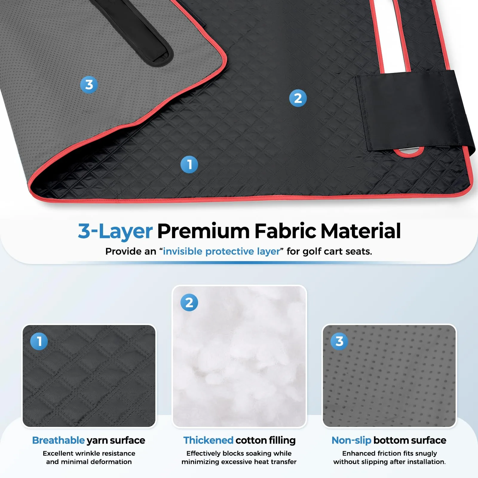 Tecoom GFSCUN Golf Cart Front Seat Cover image 2