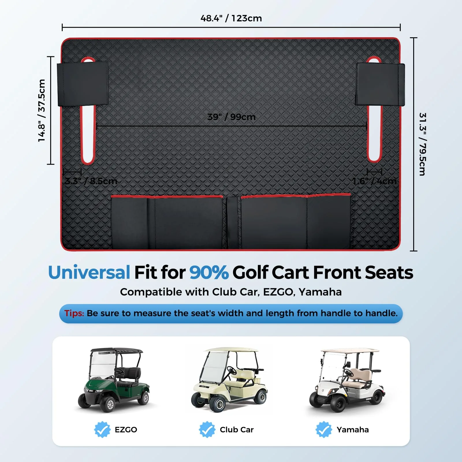 Tecoom GFSCUN Golf Cart Front Seat Cover image 3