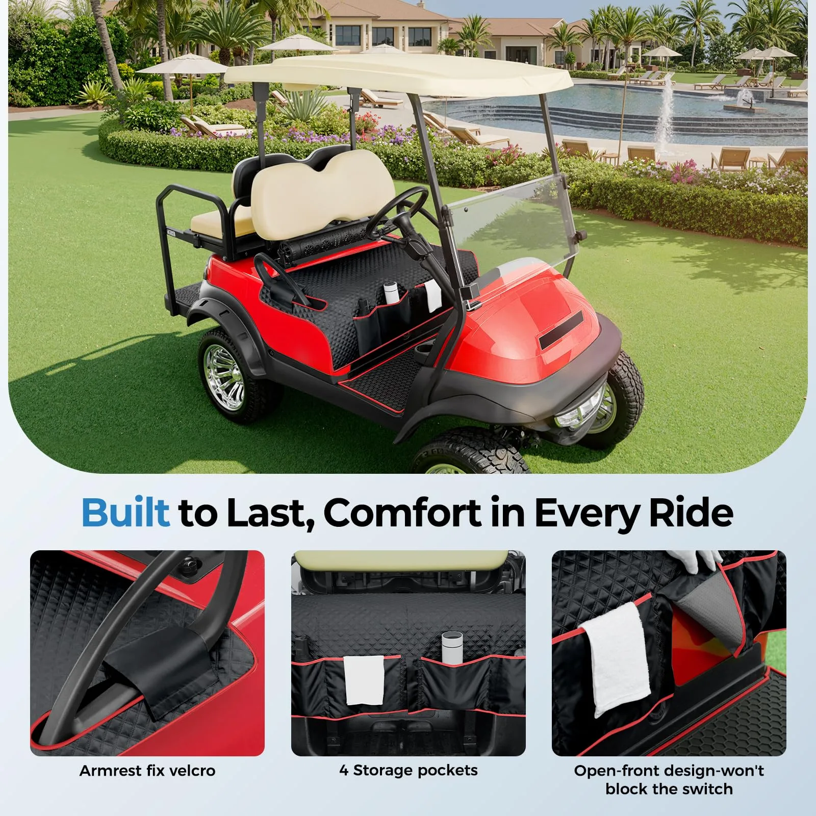 Tecoom GFSCUN Golf Cart Front Seat Cover image 4