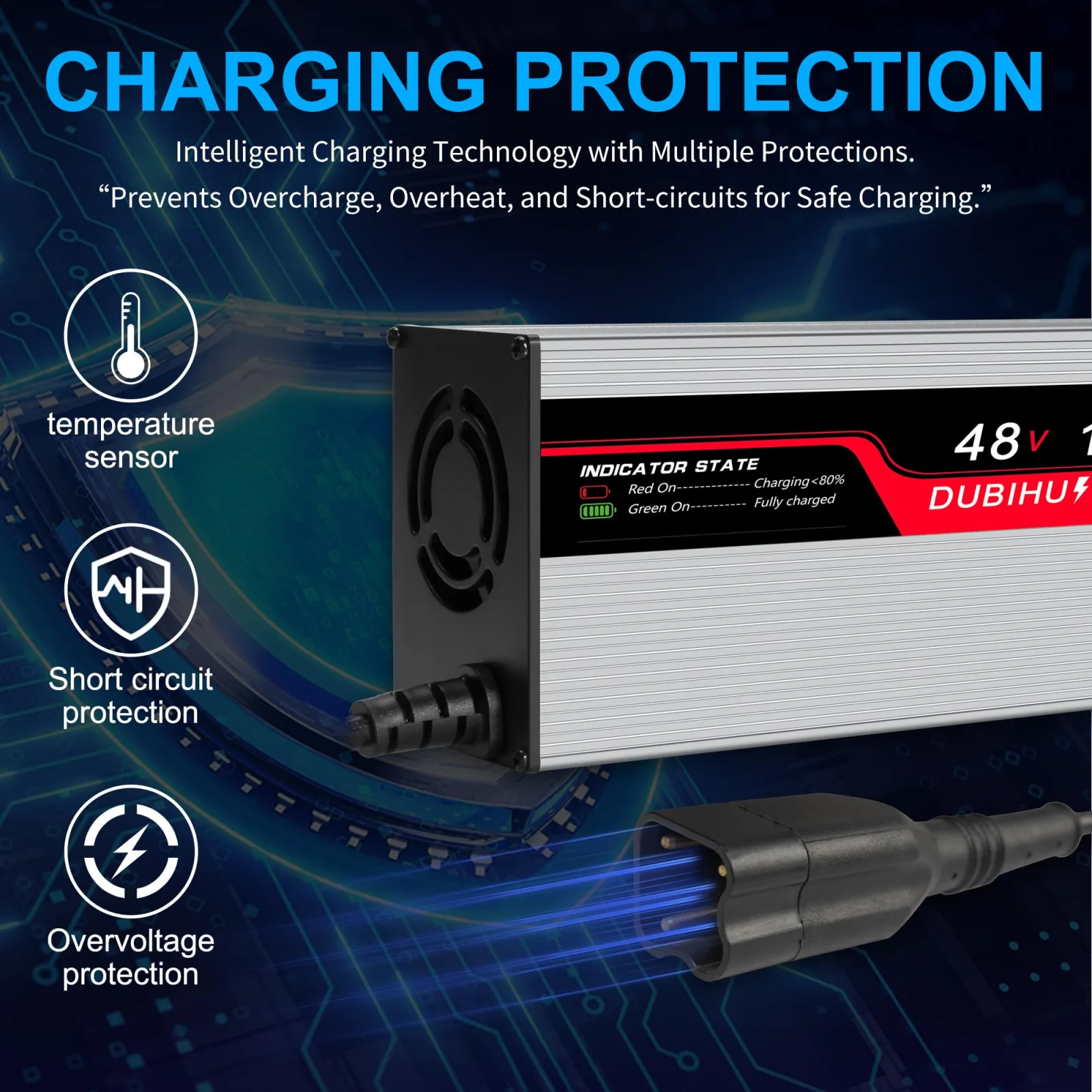 DUBIHU 48V 15A Charger for Yamaha G29 and Drive 2 image 3