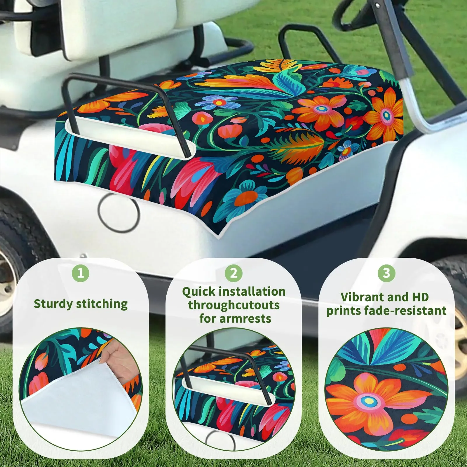 Tiveruda Golf Cart Seat Cover for Double Seats, 51 x 31 in image 3