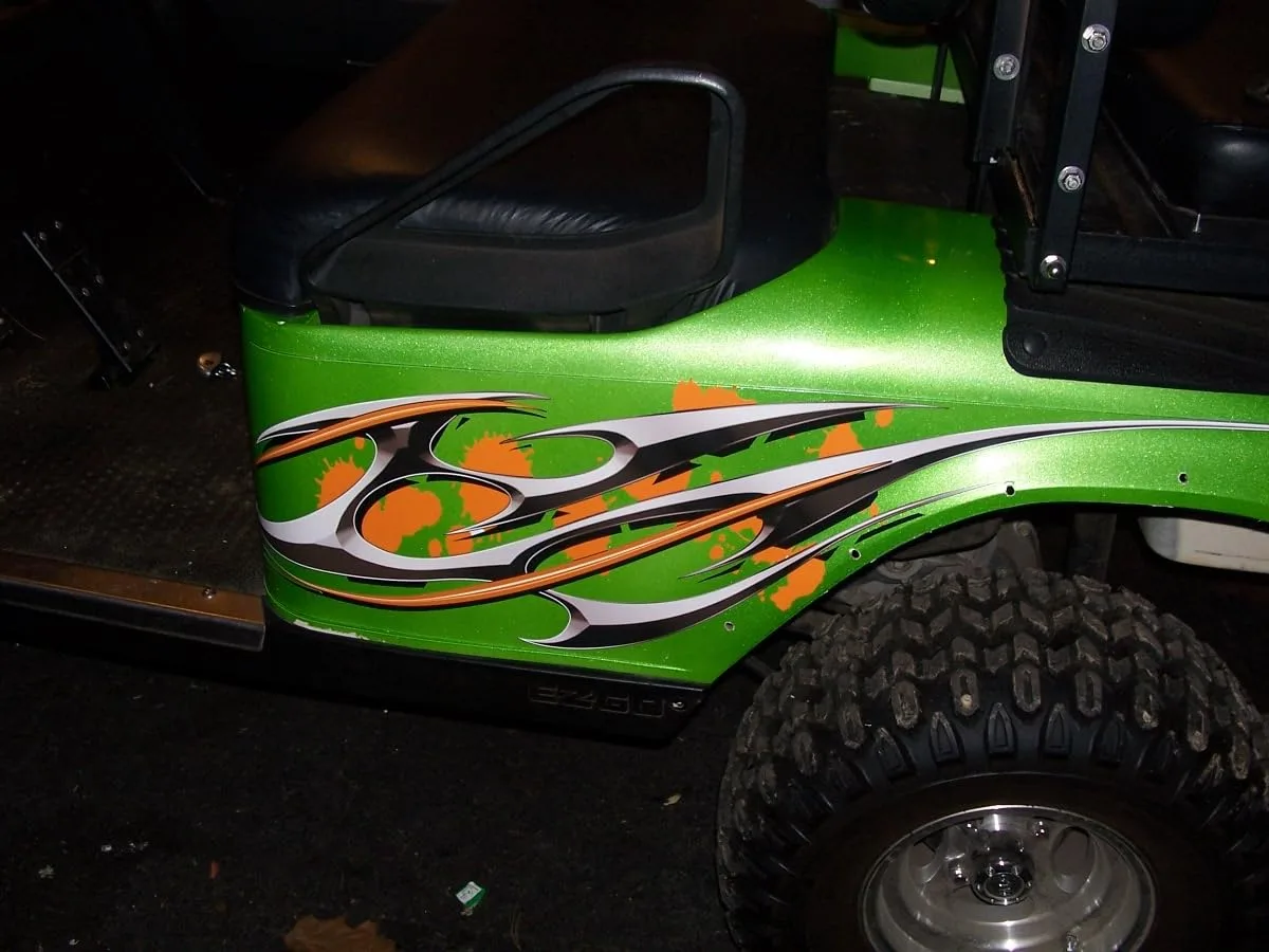Blue Alloy Tribal Golf Cart Decal Set for EZGO & Club Car image 3