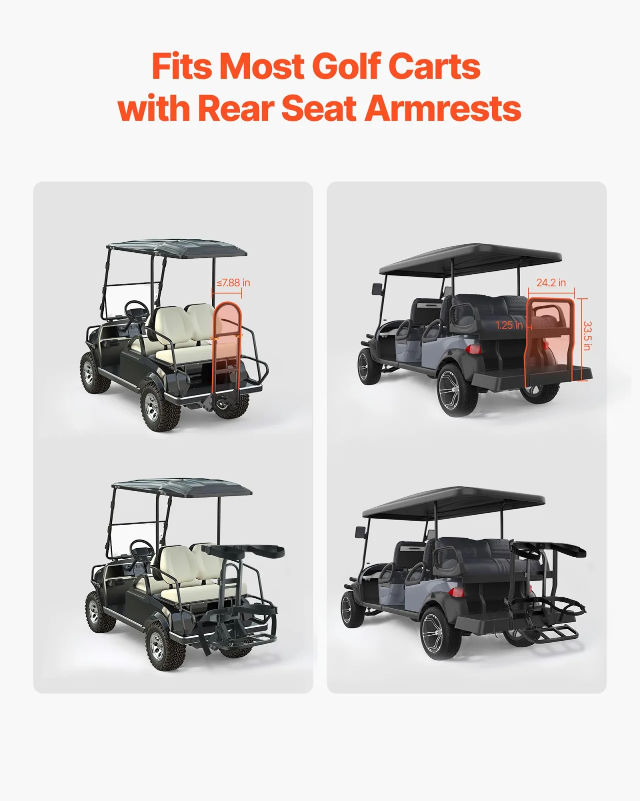 VEVOR Golf Cart Bag Holder for Rear Seat Handrails image 2