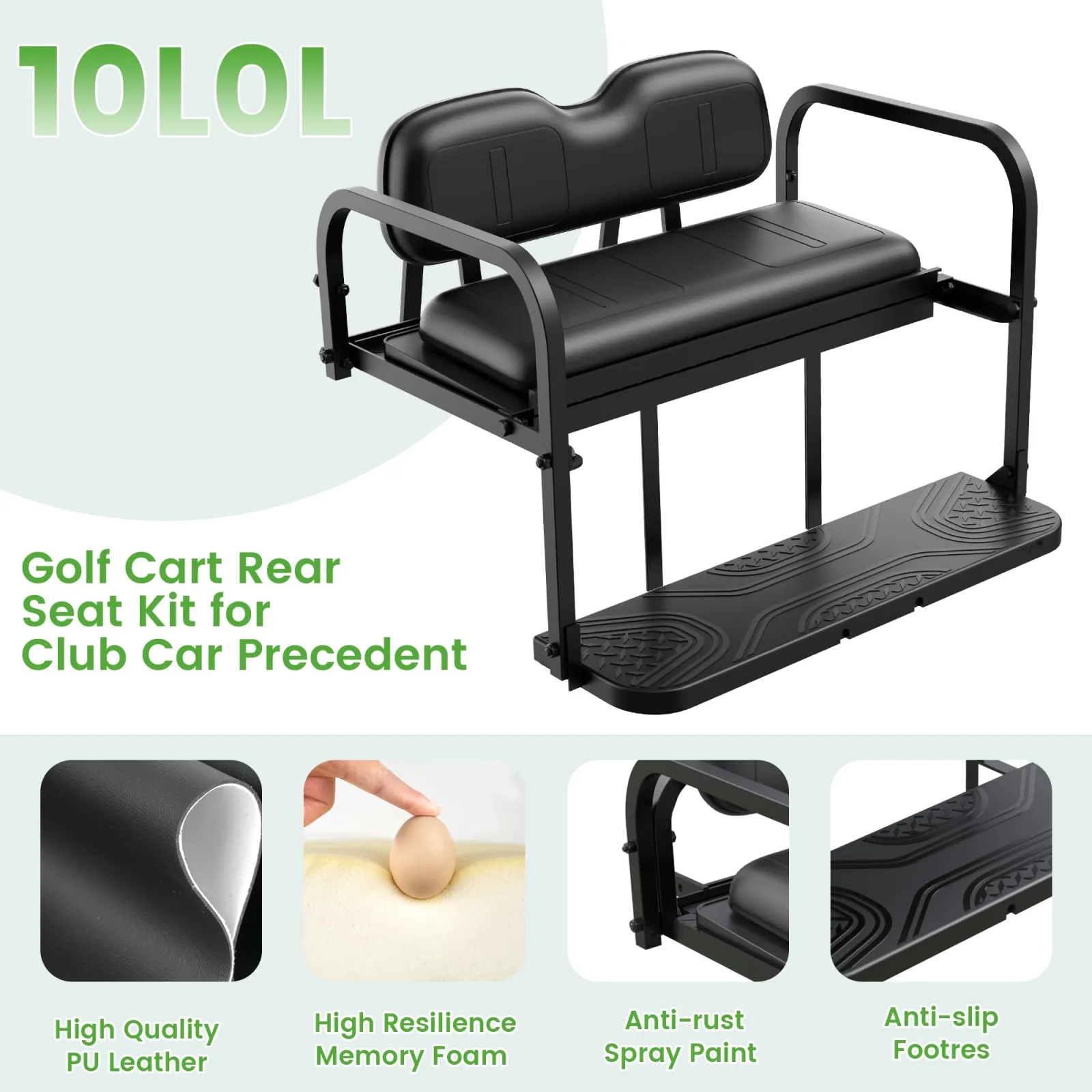 10L0L Rear Flip Seat Kit for Club Car DS image 2