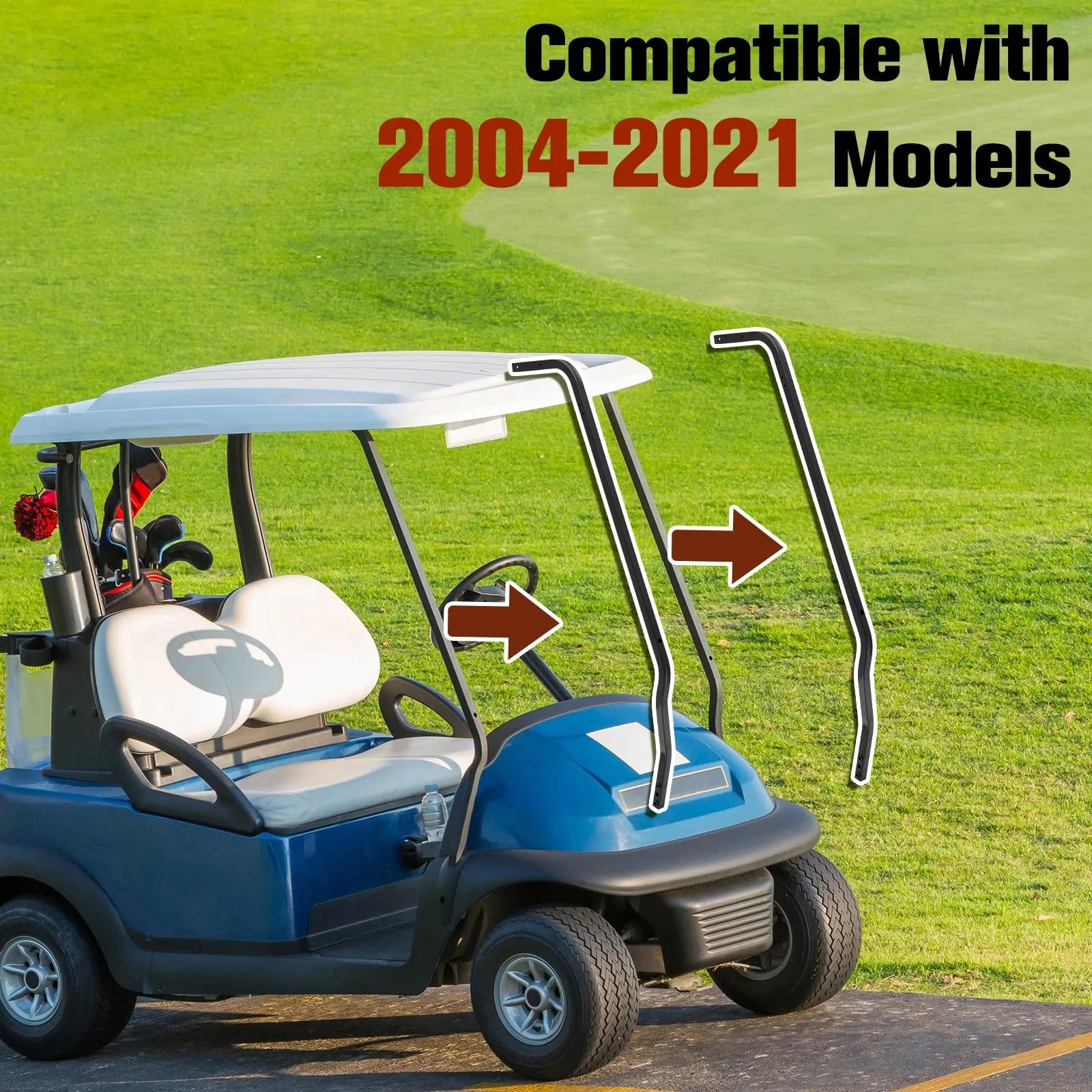 Gemscream Golf Cart Front Roof Supports 2004-2021 image 2