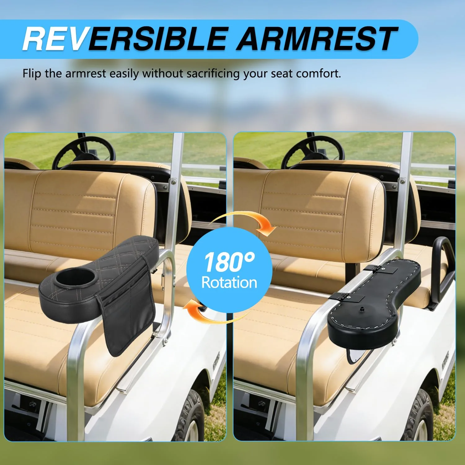 Nilight Cover-2030 Golf Cart Rear Seat Armrests image 4